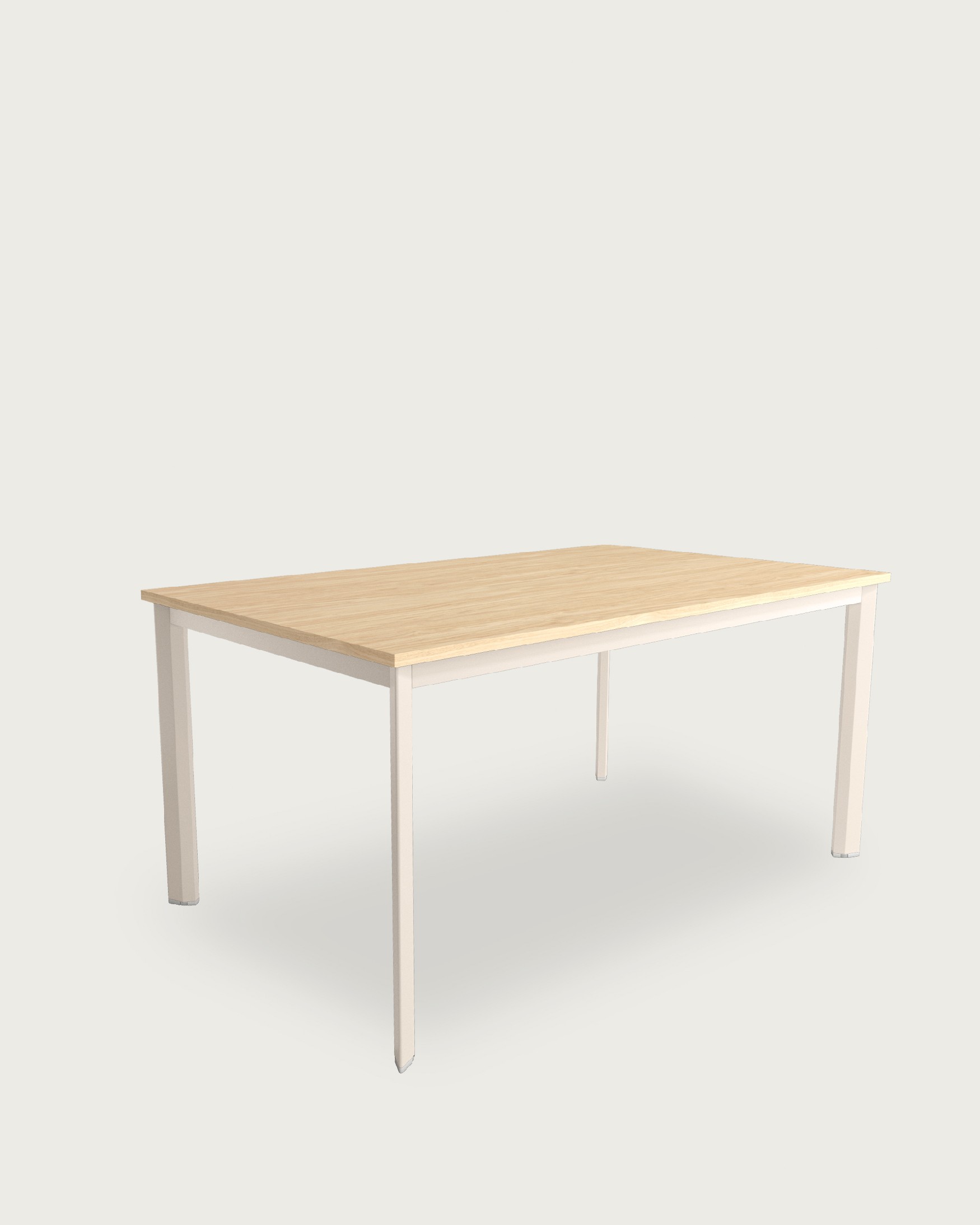 Table Garda avec plateau en mélamine alpin et pied métallique ivoire 120 x 80 cm