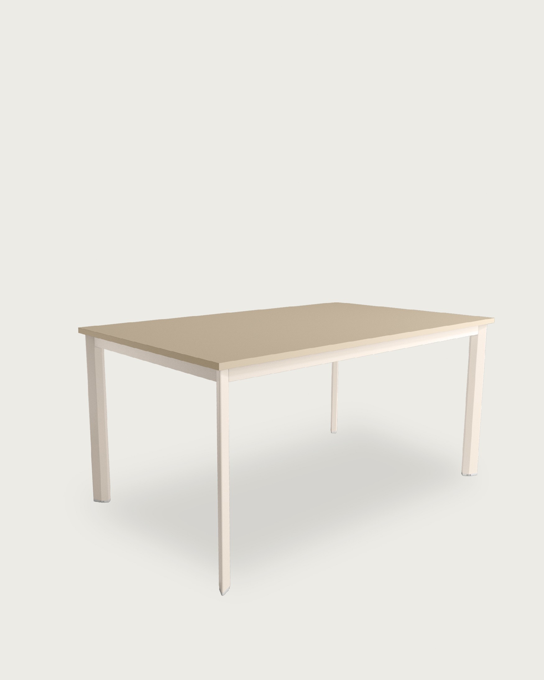 Garda table with pearl melamine top and ivory metal leg 160 x 90 cm