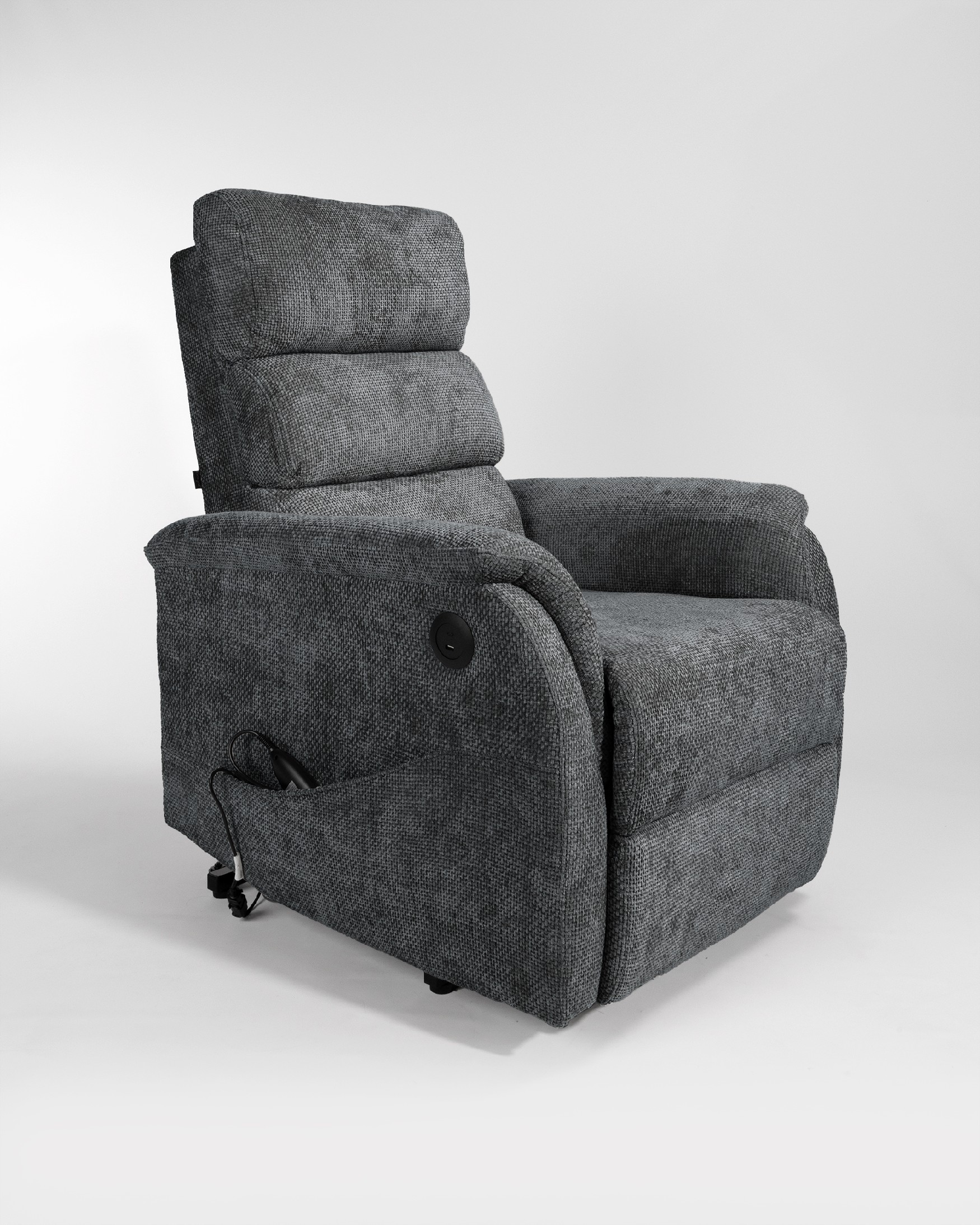 Butaca relax eléctrica Gina con power lift y tapizado gris