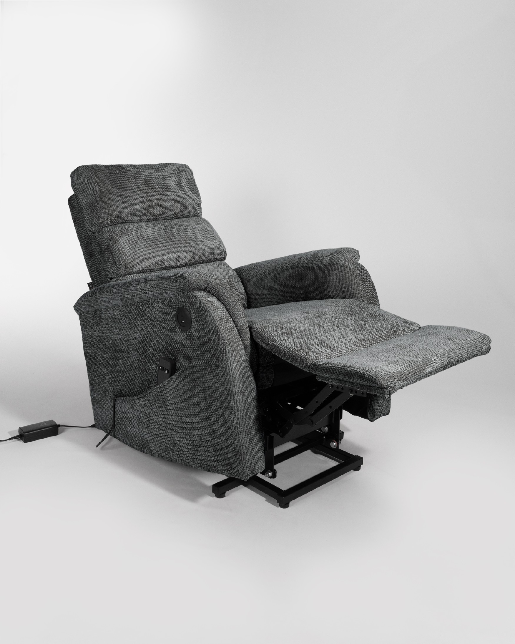 Butaca relax eléctrica Gina con power lift y tapizado gris