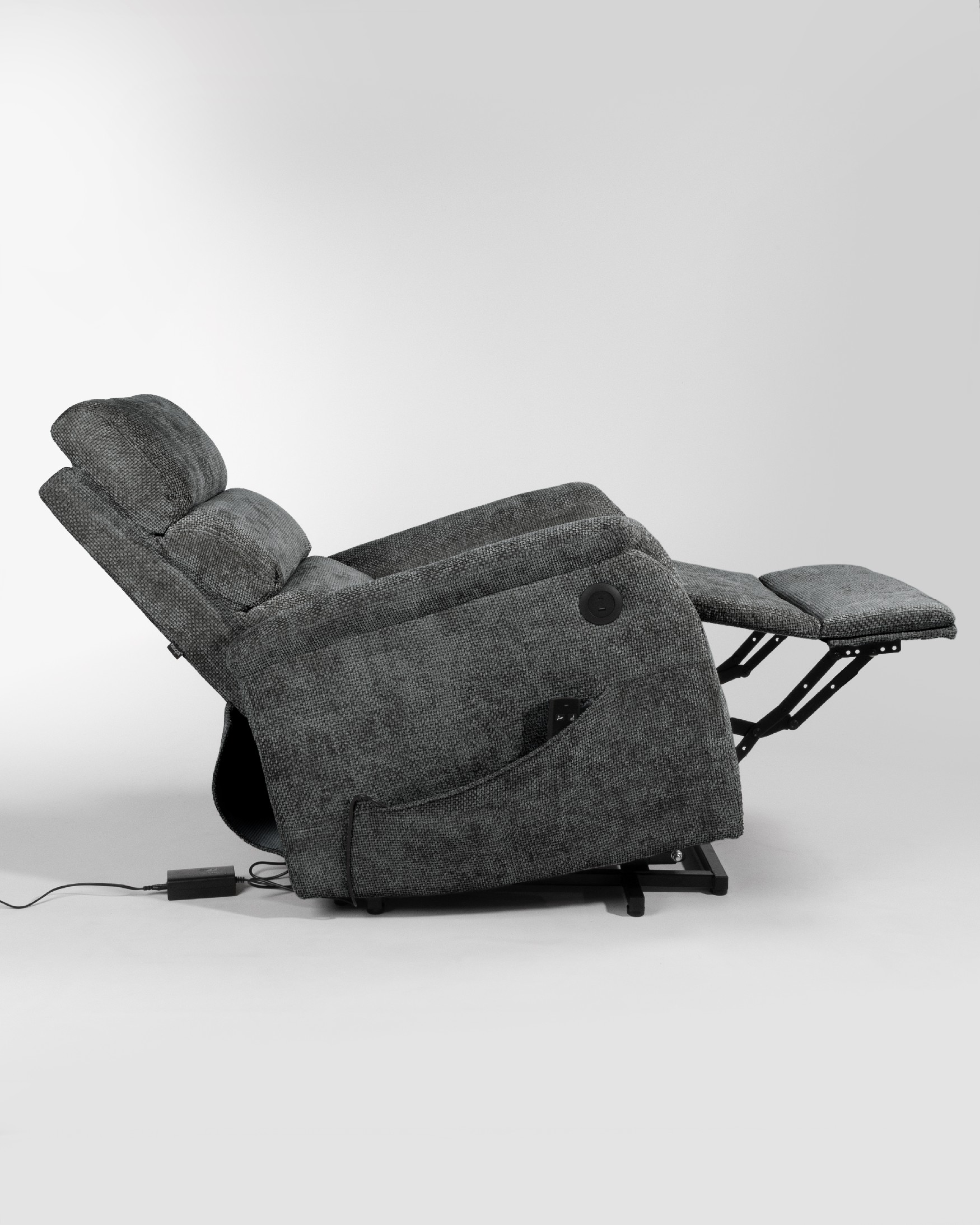 Butaca relax eléctrica Gina con power lift y tapizado gris