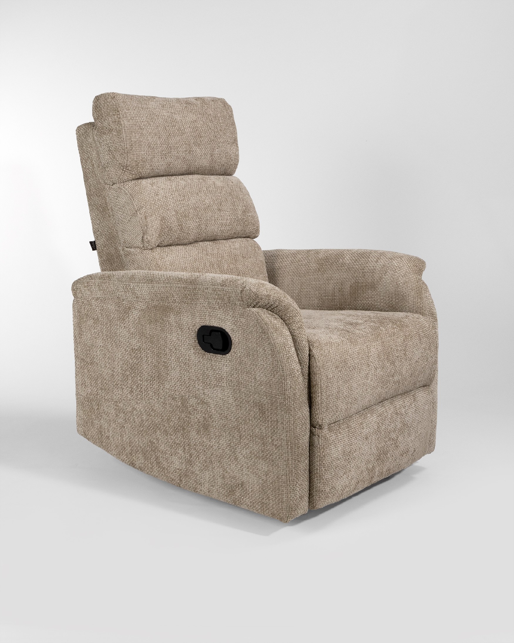 Gina manual recliner with beige upholstery