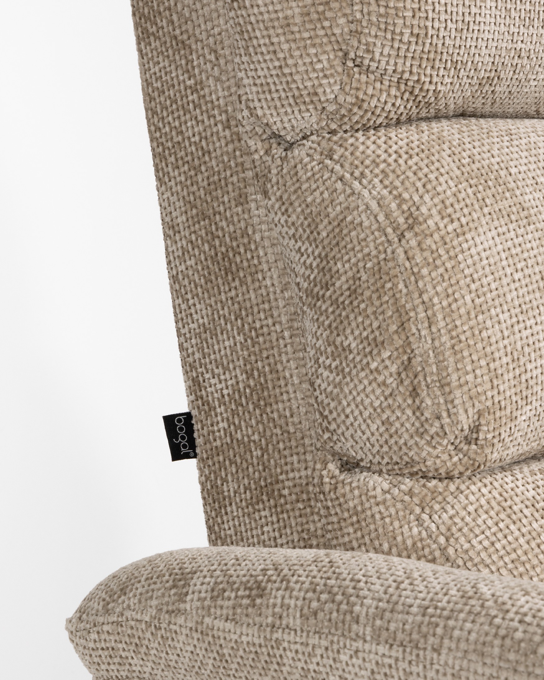 Gina manual recliner with beige upholstery