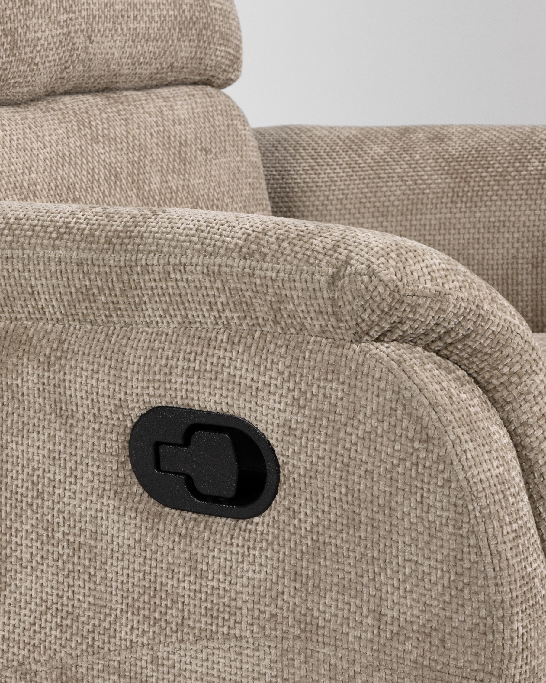 Gina manual recliner with beige upholstery