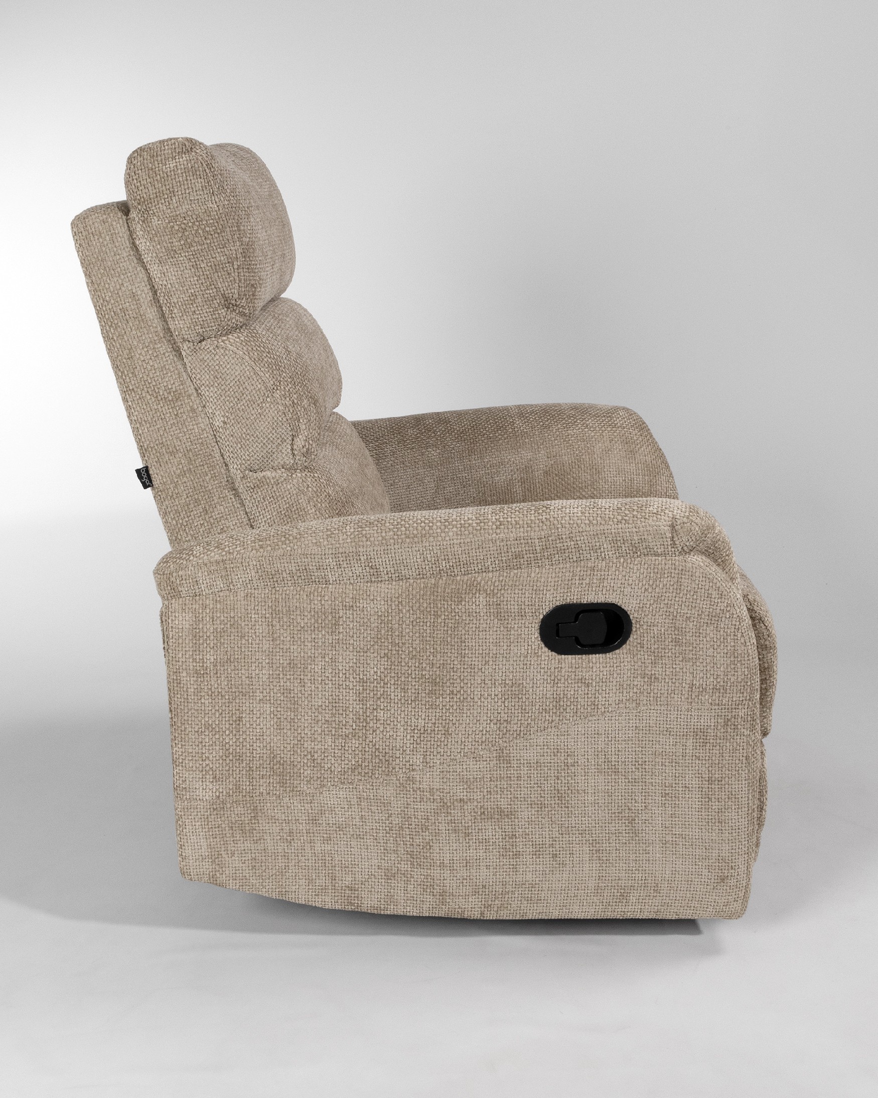 Gina manual recliner with beige upholstery
