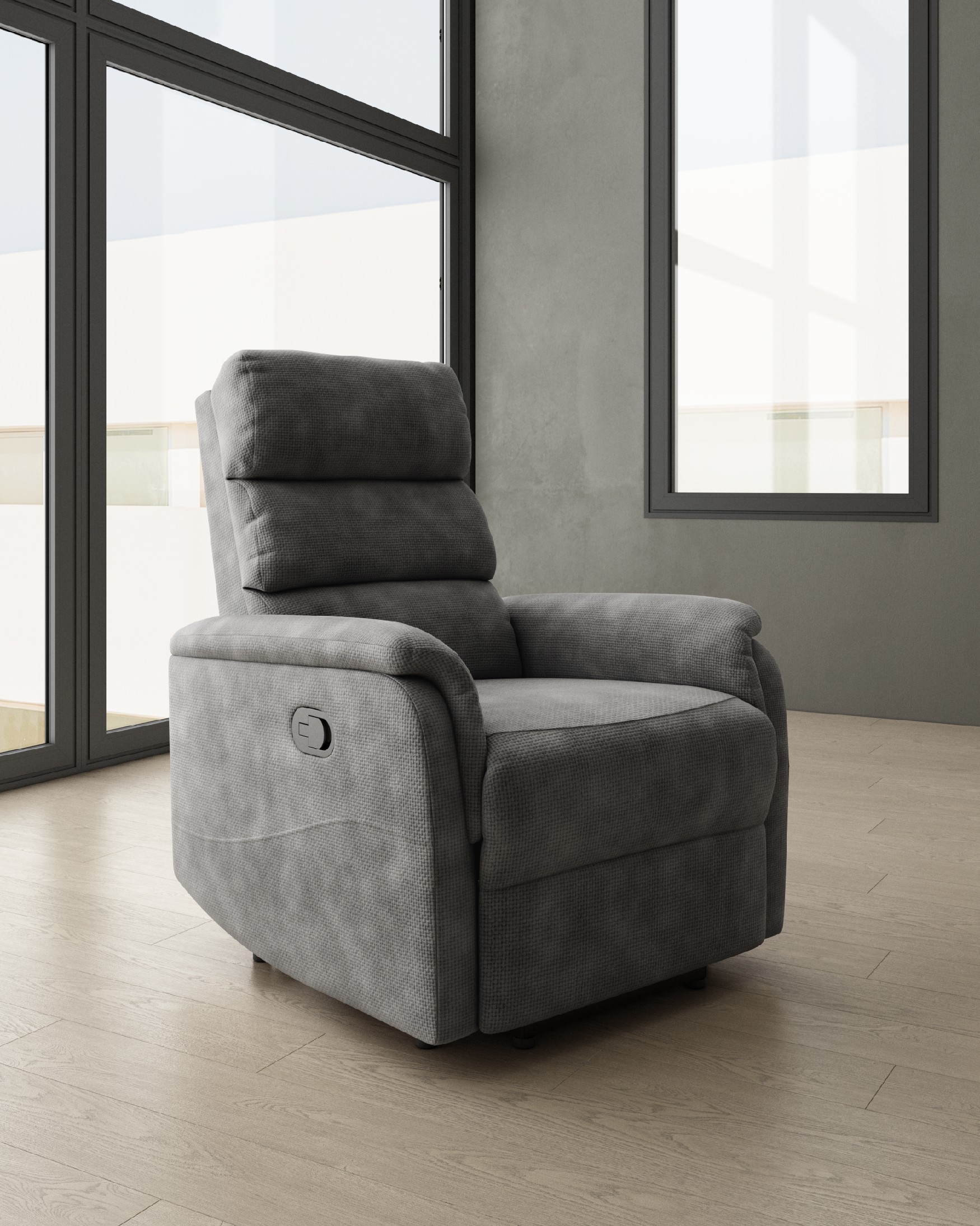 Fauteuil relax manuel Gina avec revêtement gris