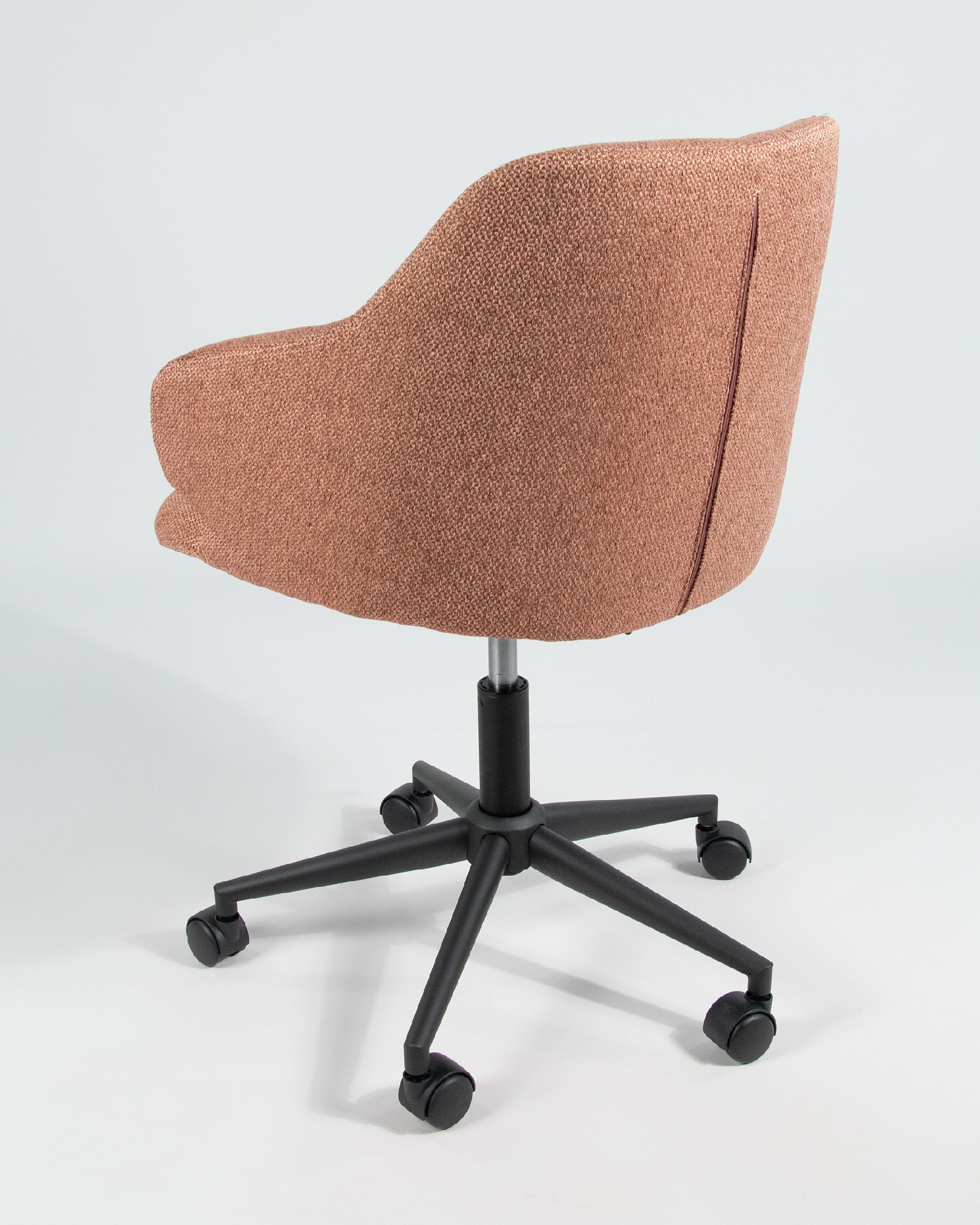 Glasgow chair with salmon upholstery and black metal legs