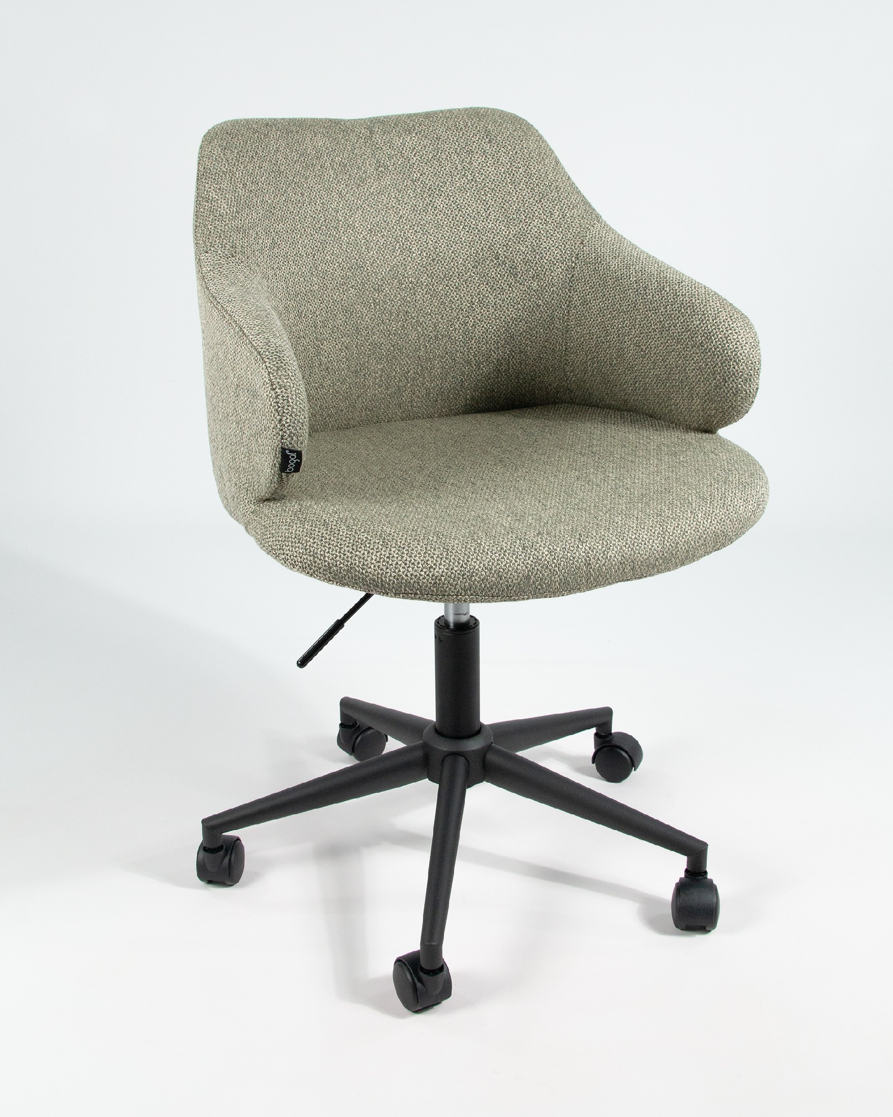 Glasgow chair with green upholstery and black metal legs