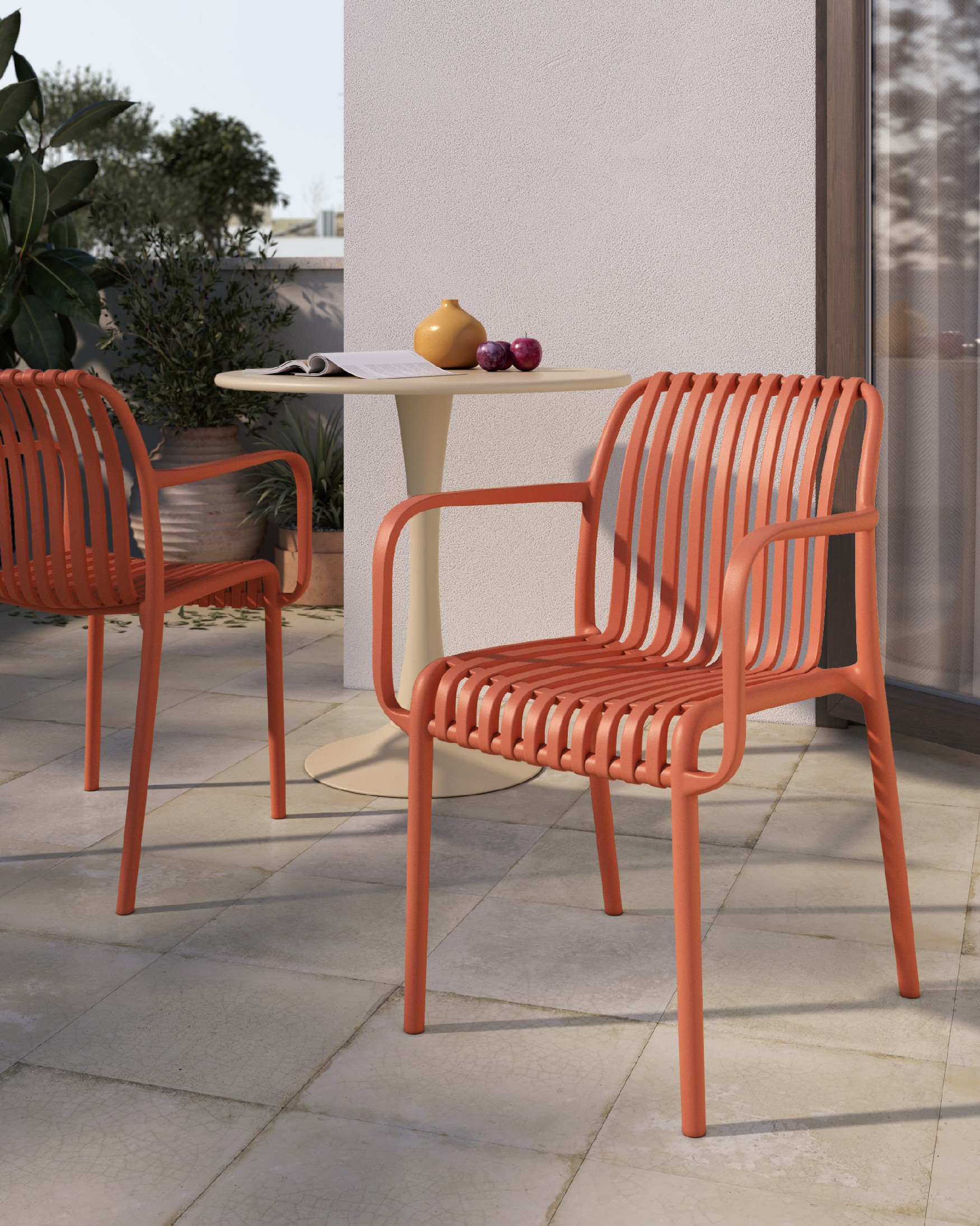 Chaise Habana en polypropylène tuilé