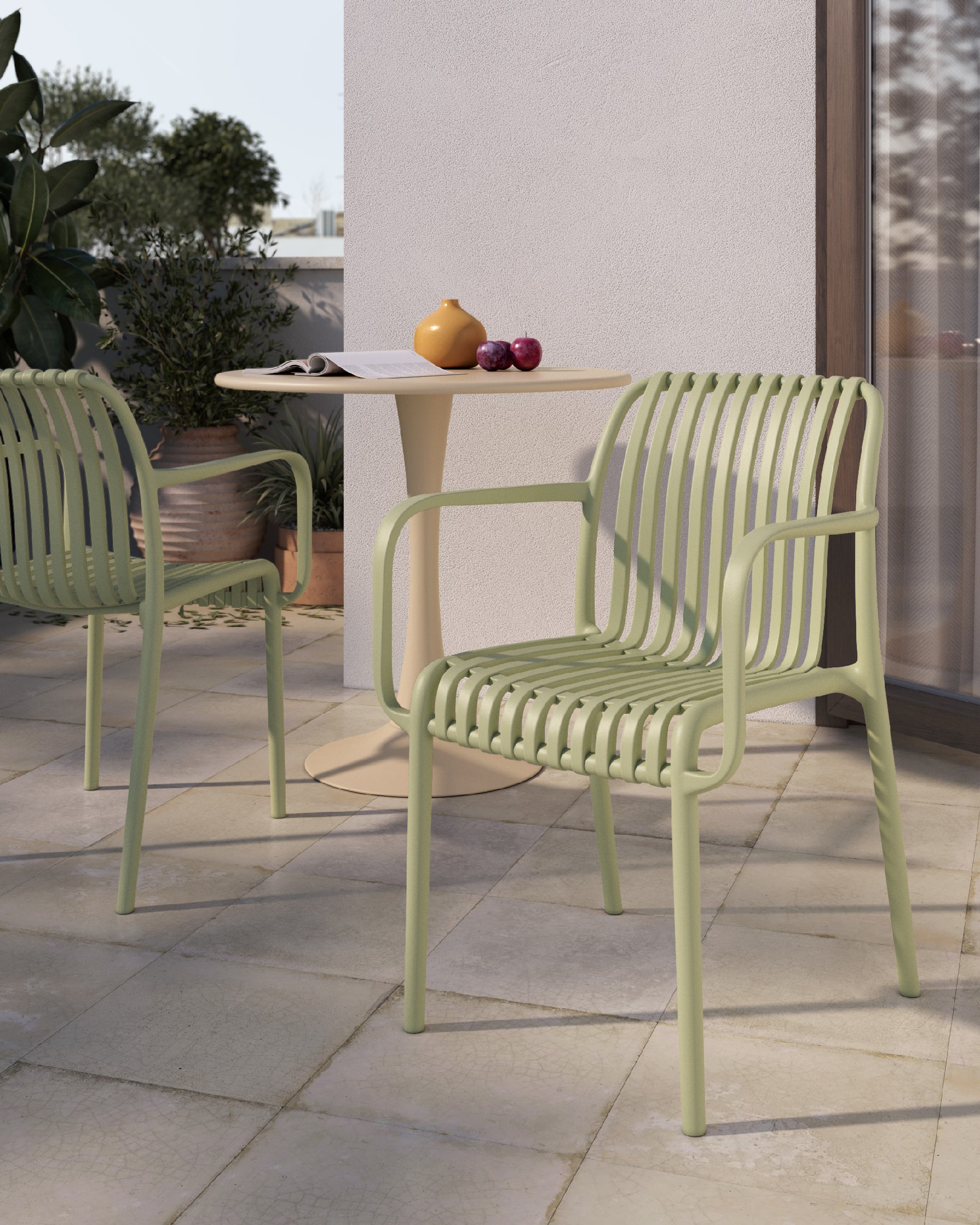 Chaise Habana en polypropylène vert