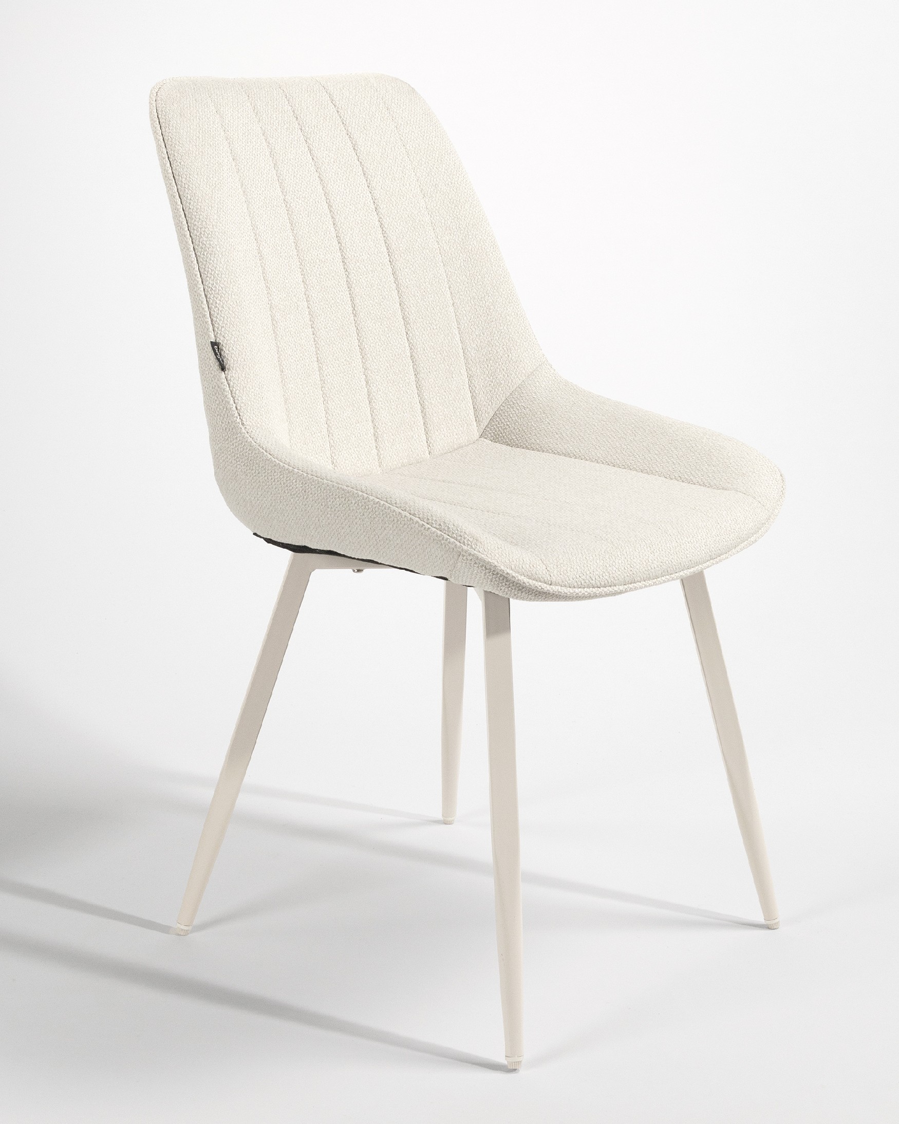 Helsinki chair with mother-of-pearl upholstery and ivory metal legs