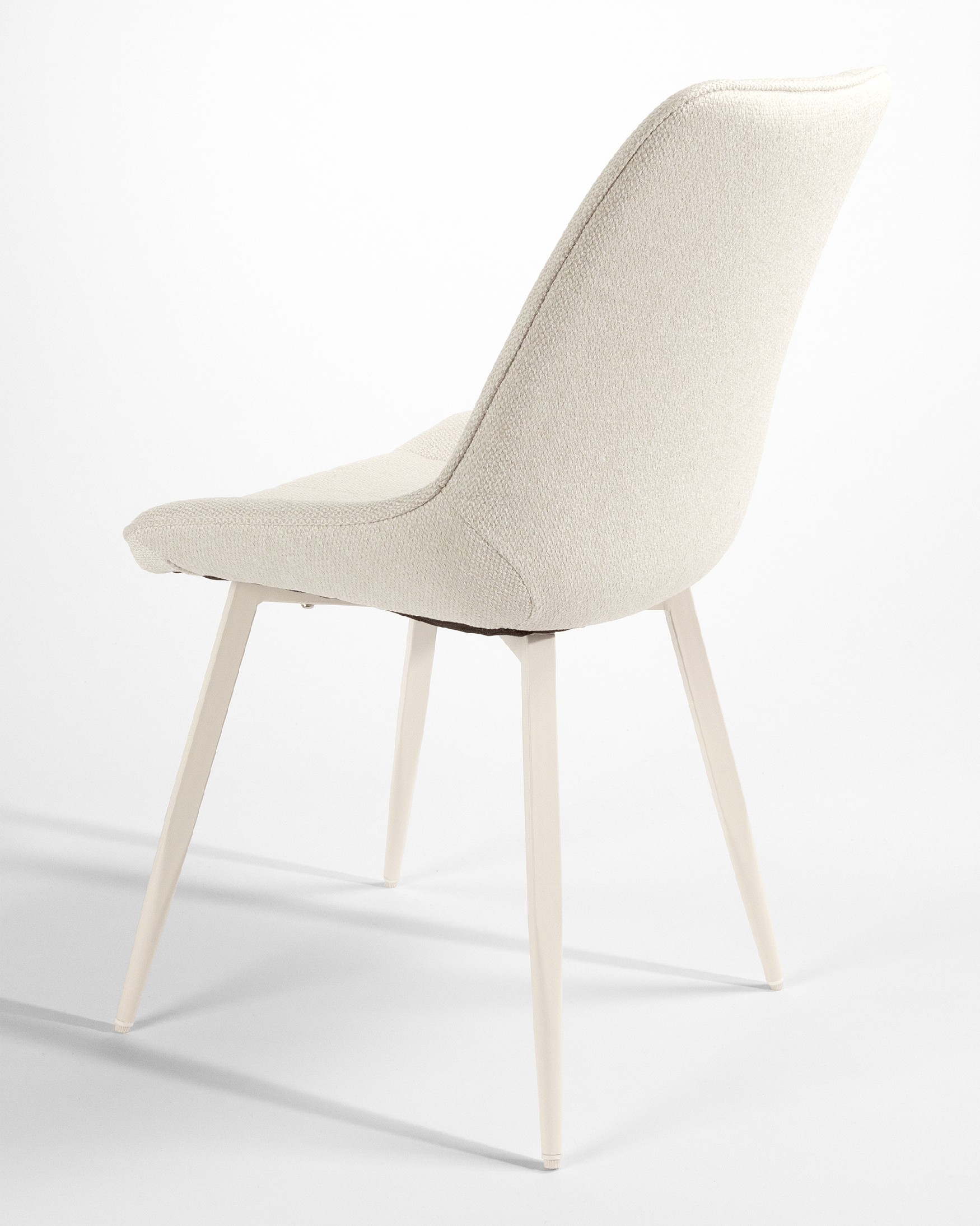 Helsinki chair with mother-of-pearl upholstery and ivory metal legs