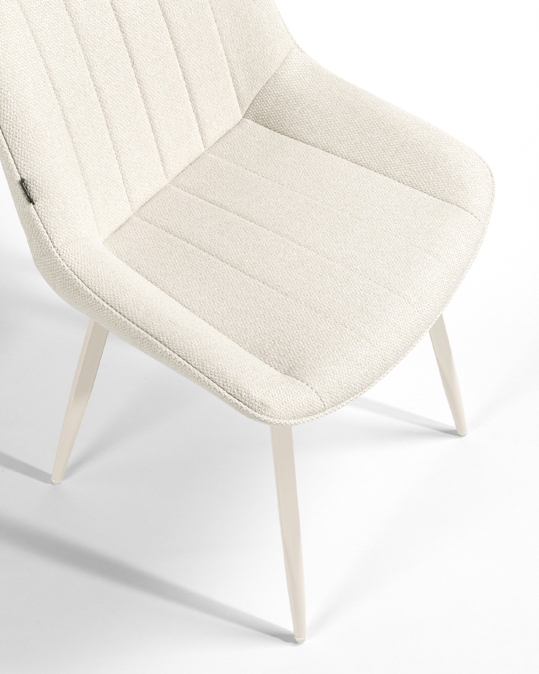 Helsinki chair with mother-of-pearl upholstery and ivory metal legs