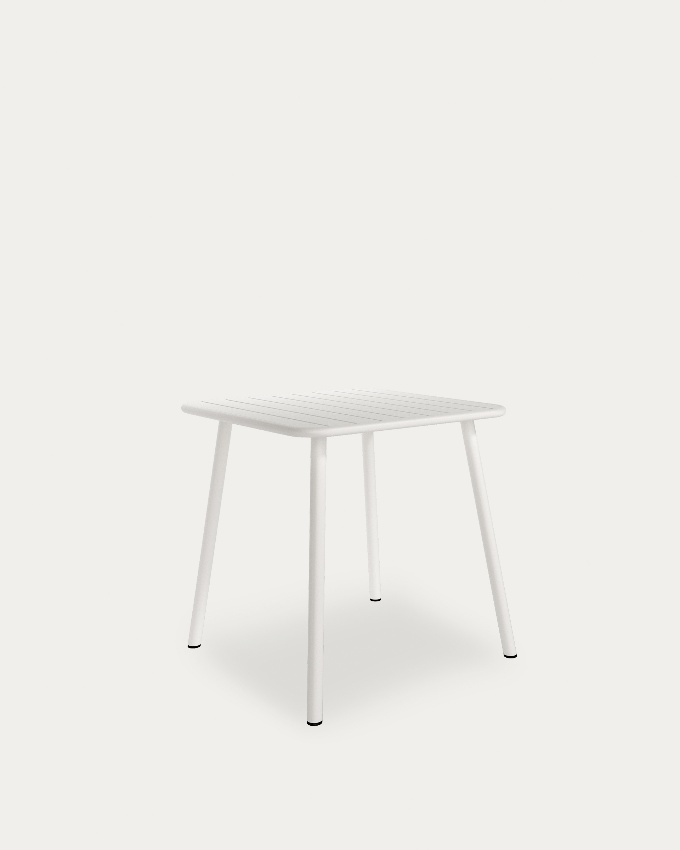 Honolulu outdoor metal table white color 70 x 70 cm