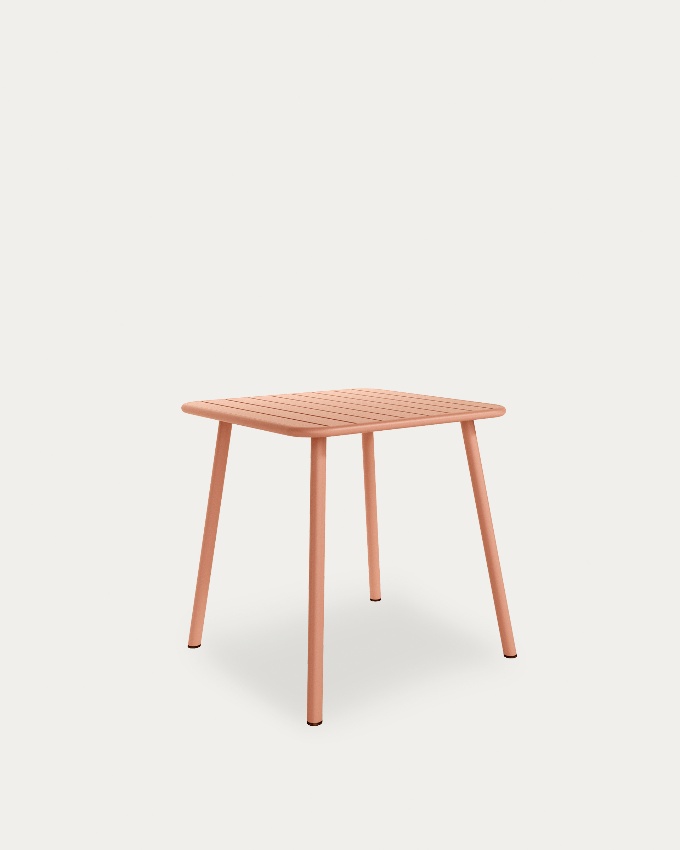 Honolulu outdoor metal table terracotta color 70 x 70 cm