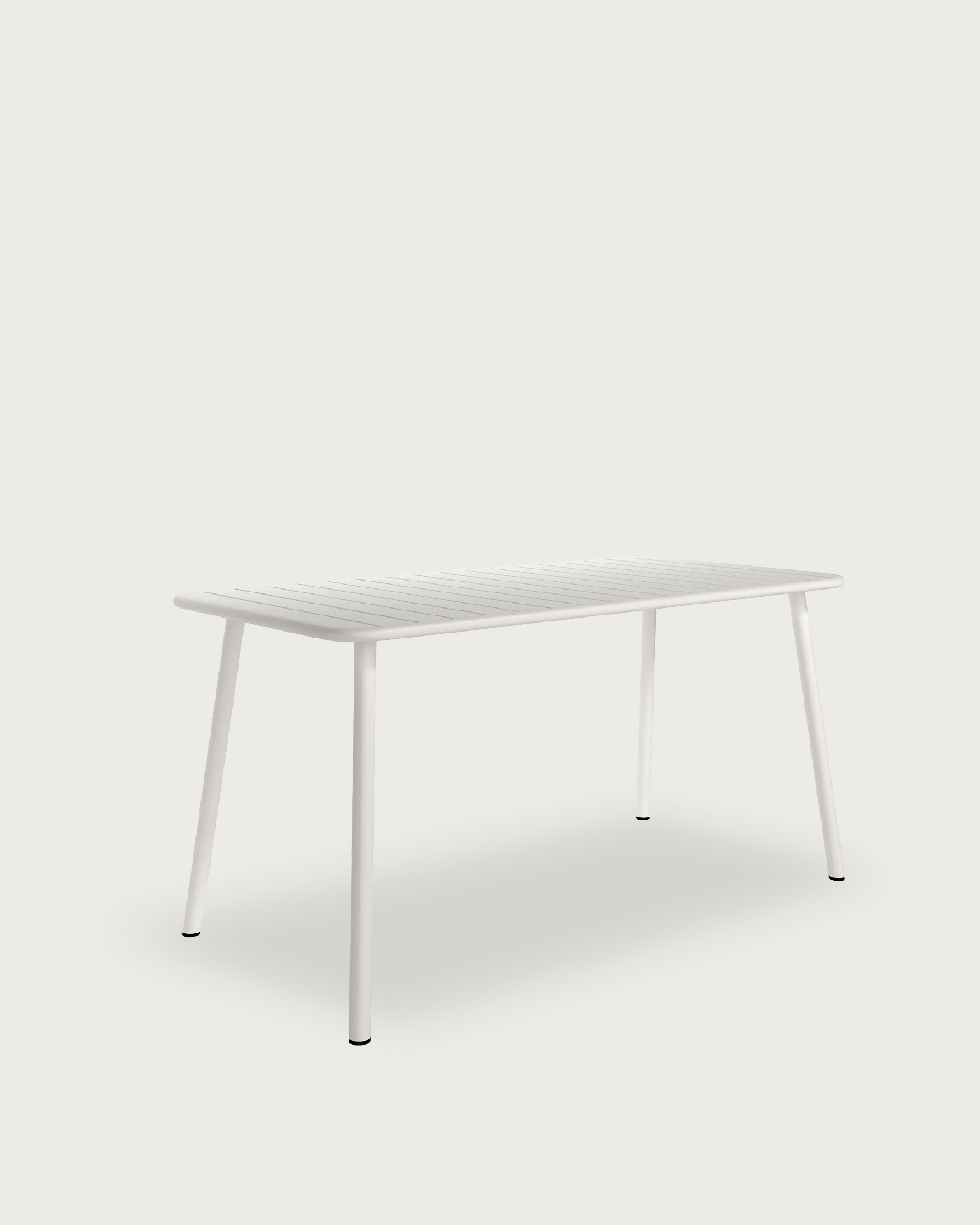 Table Honolulu en métal blanc d'extérieur 140 x 70 cm