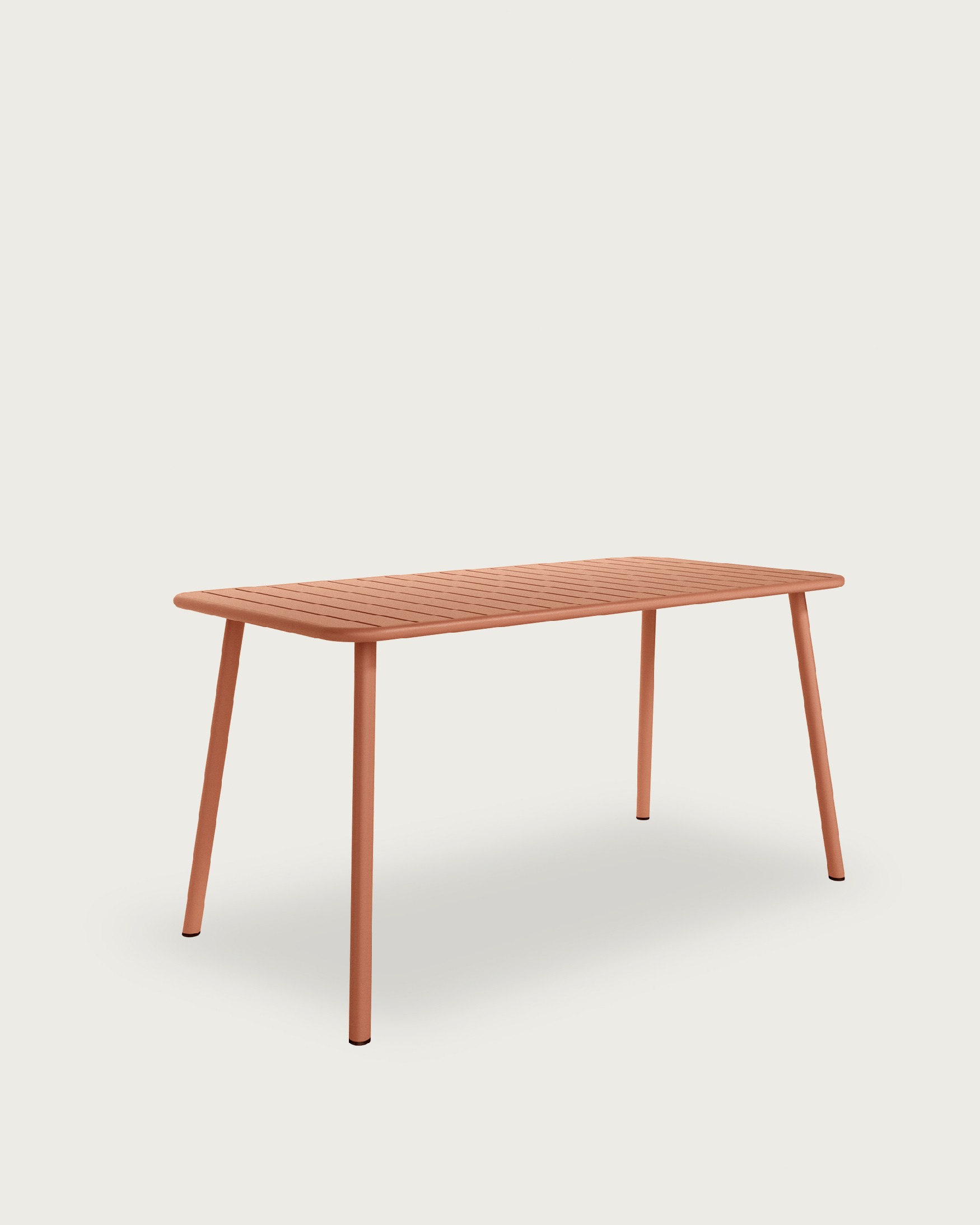 Honolulu outdoor metal table in terracotta color 140 x 70 cm