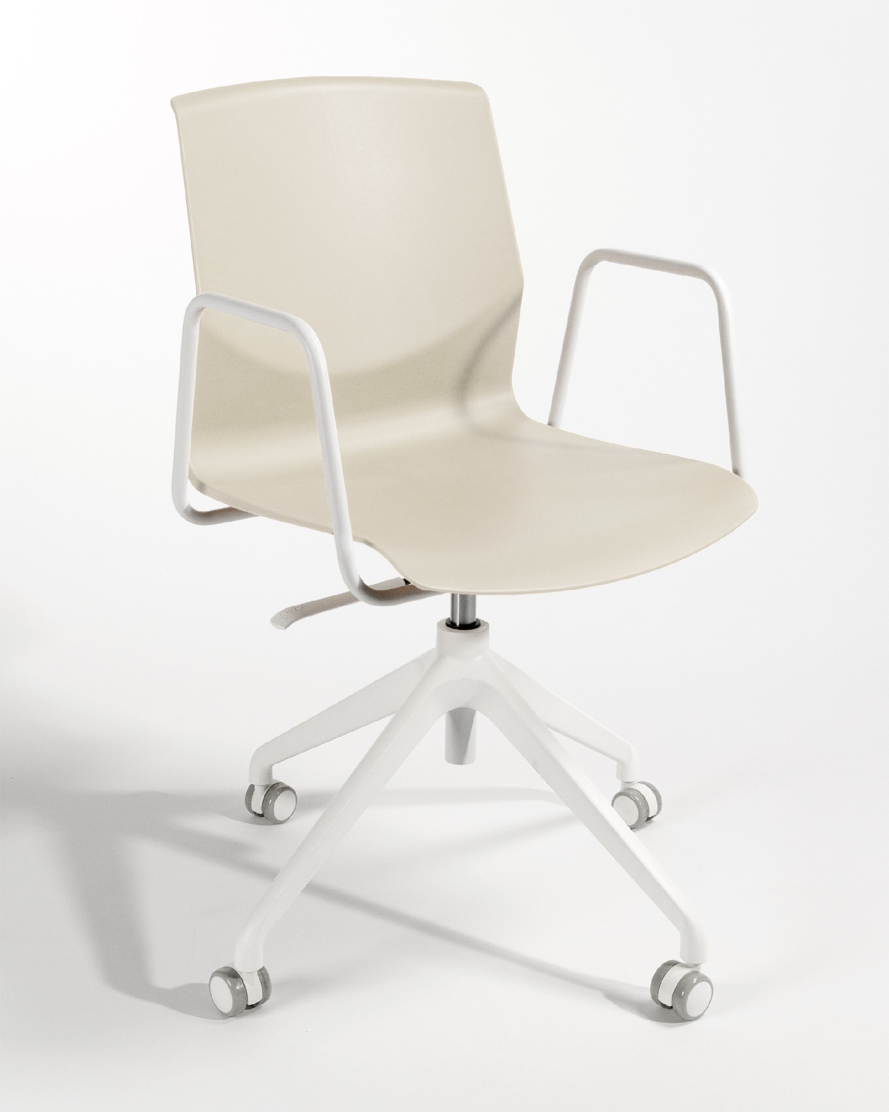 Chaise de bureau Houston en polypropylène blanc et pieds blancs