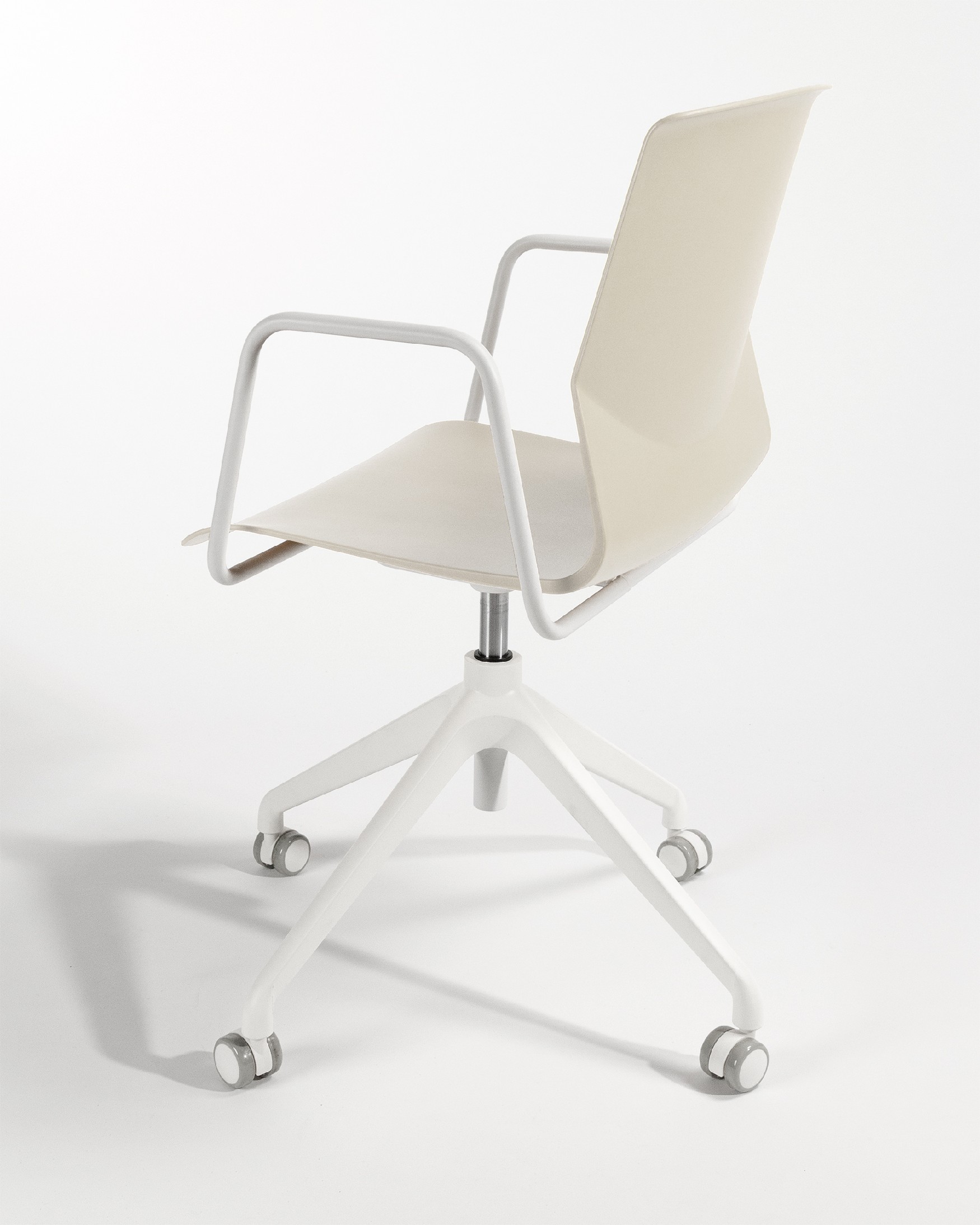 Chaise de bureau Houston en polypropylène blanc et pieds blancs