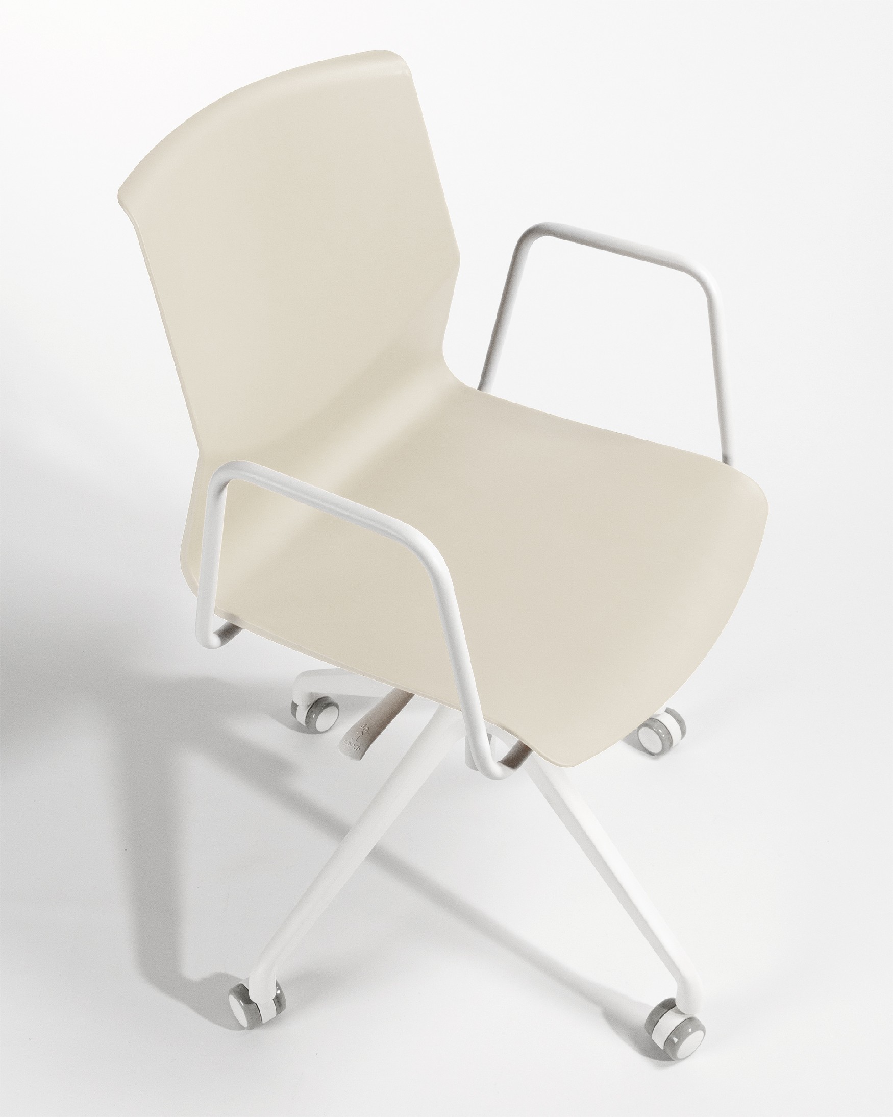 Chaise de bureau Houston en polypropylène blanc et pieds blancs