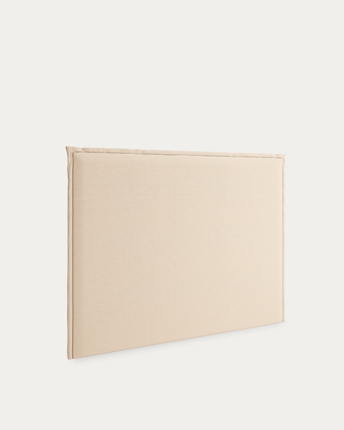 Headboard with flap Iki 108 x 120 cm, upholstered cream 100% linen