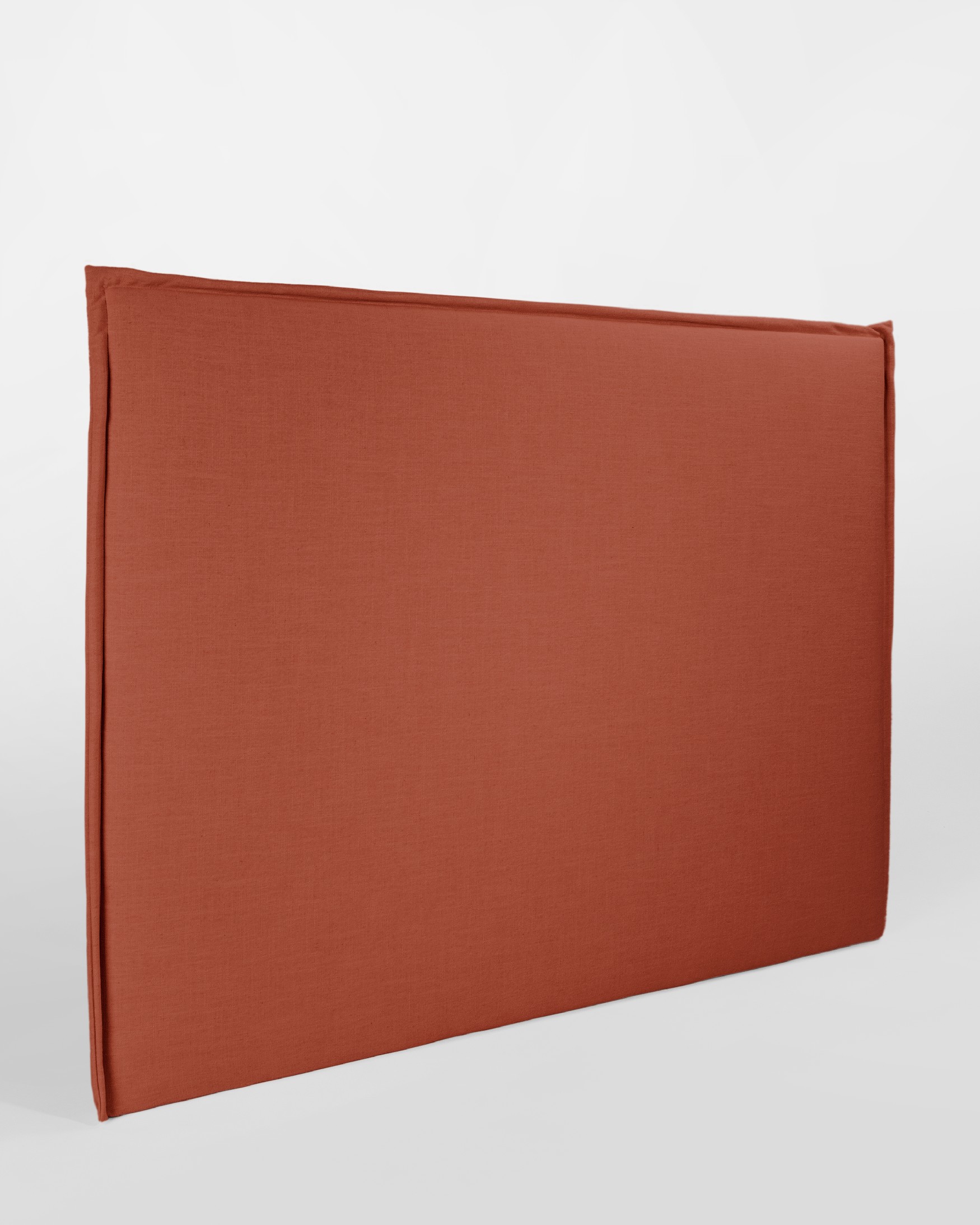 Cabecero con solapa Iki 108 x 120 cm, tapizado terracota 100% lino