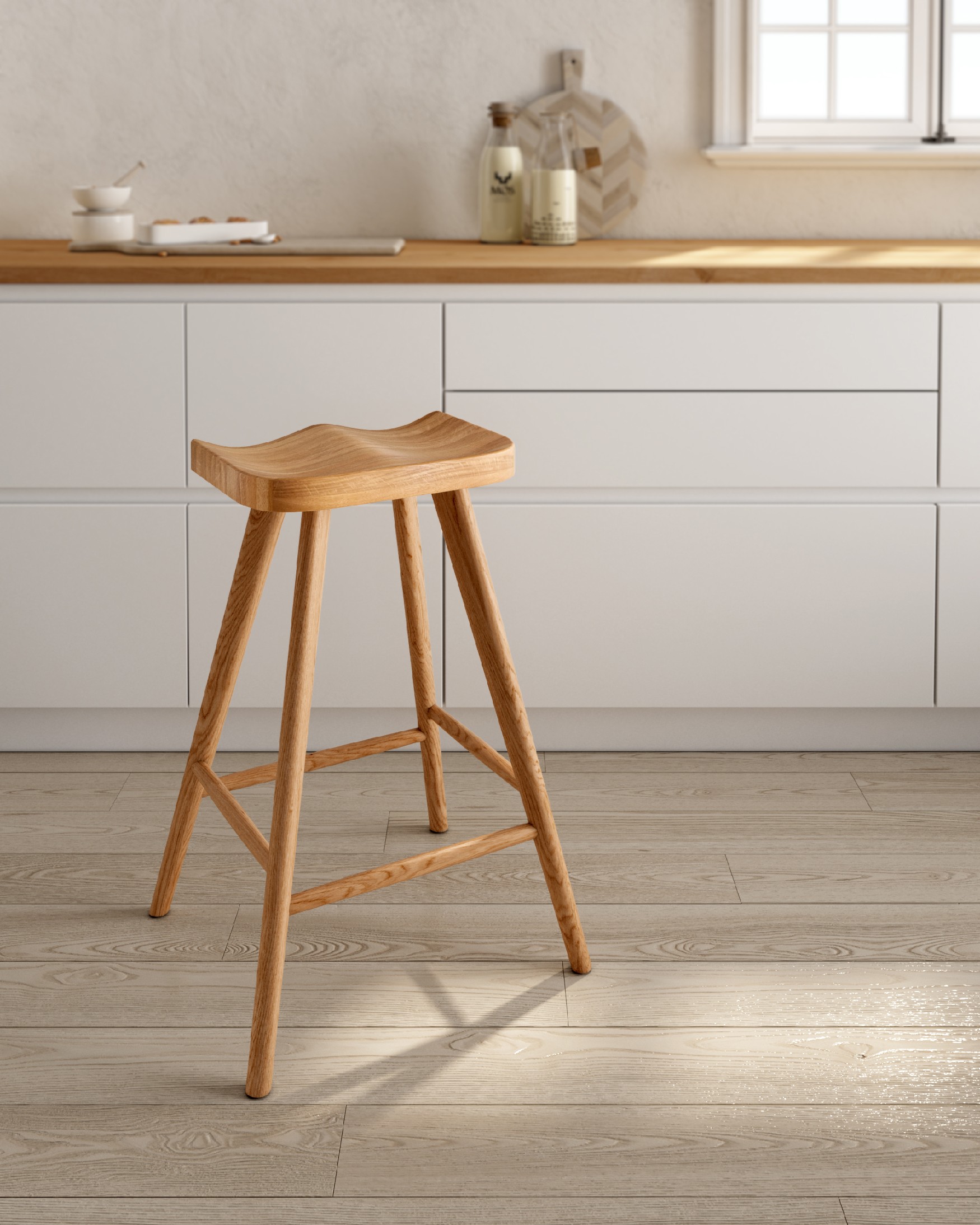 Natural oak Junco stool