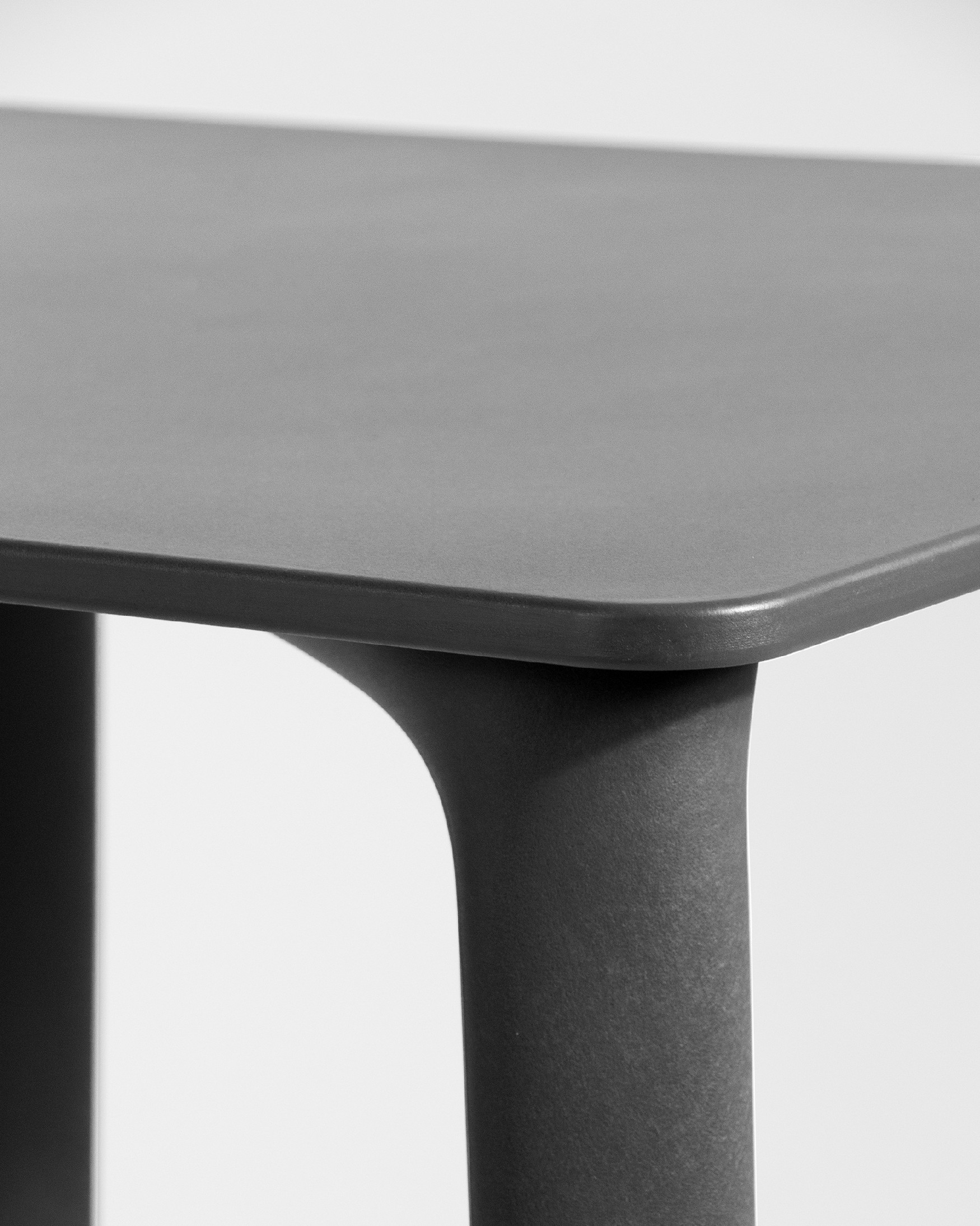 Graphite polypropylene outdoor table 70 x 70 cm