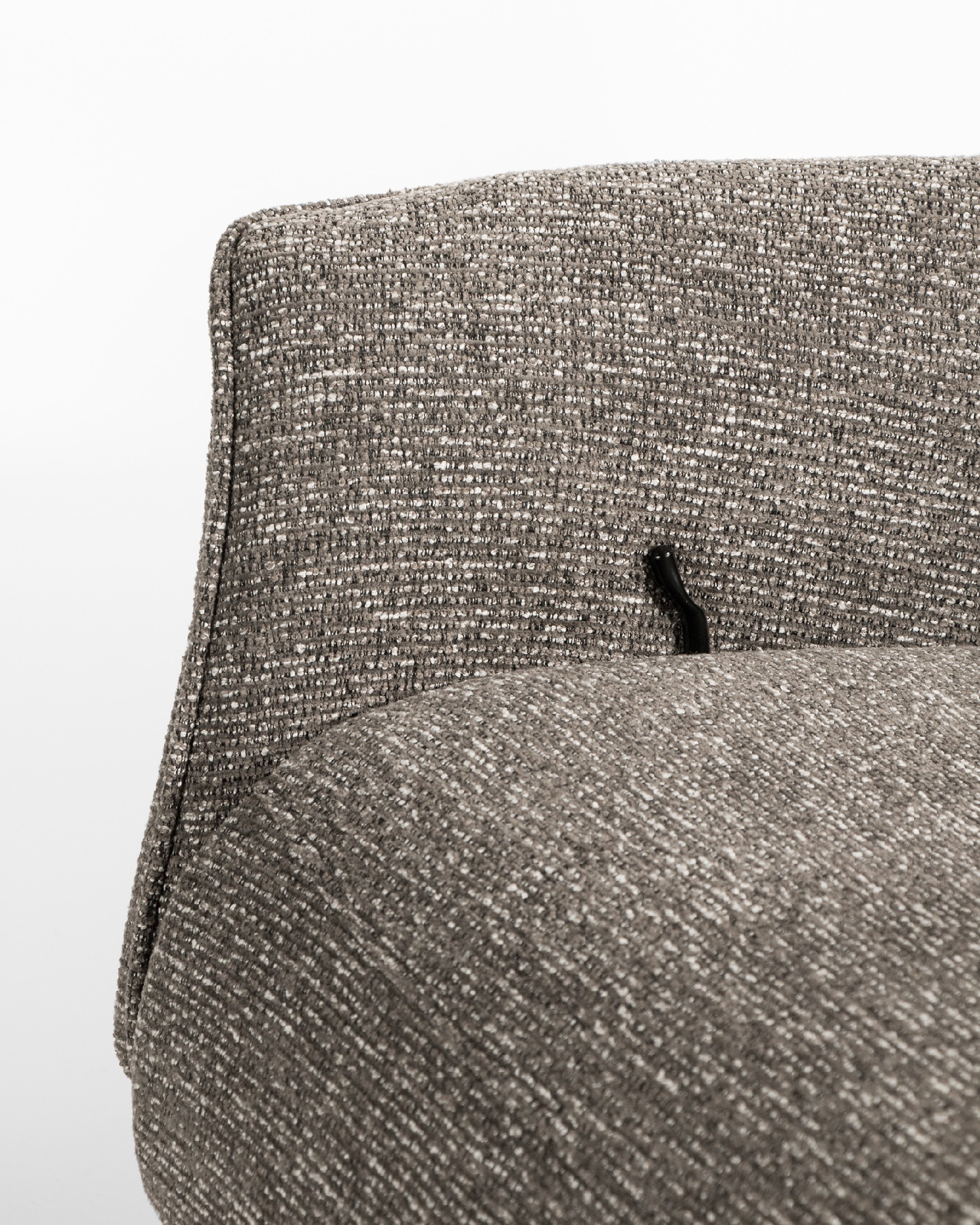 Kiara manual swivel recliner with anthracite upholstery and black metal leg. With ottoman.