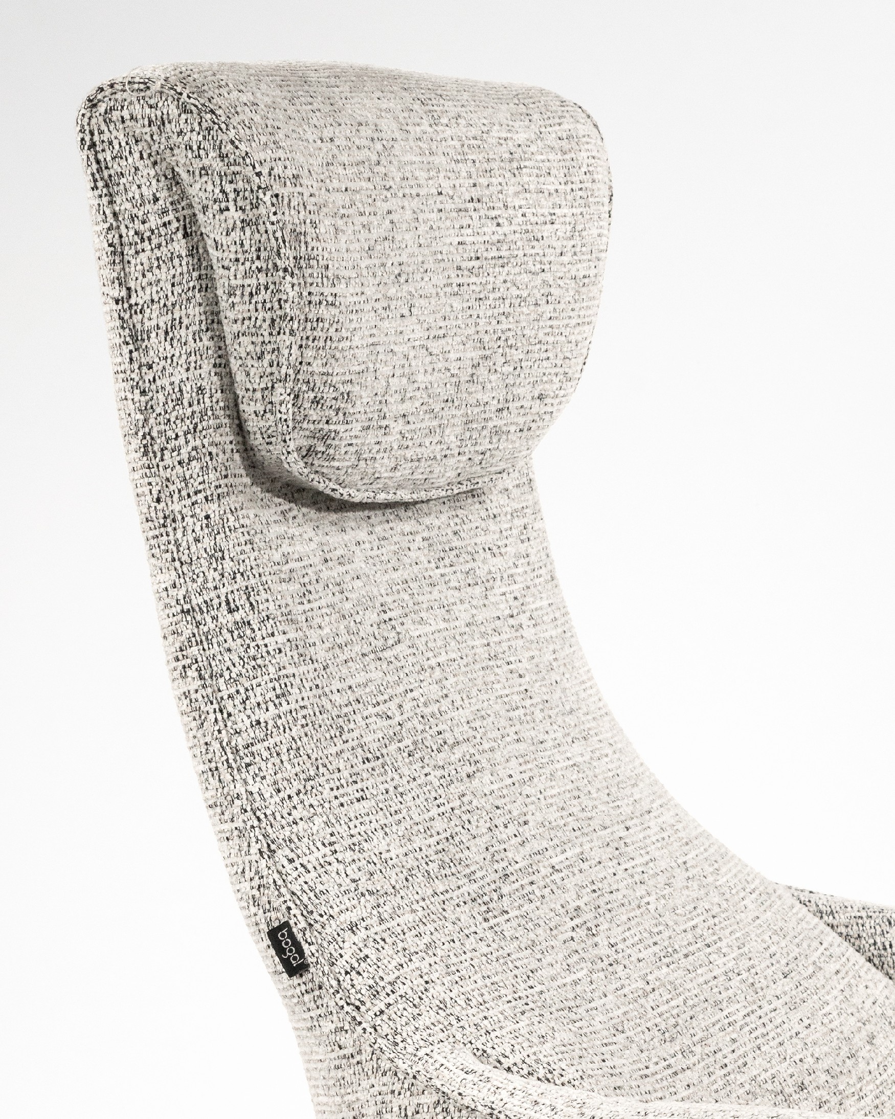 Kiara manual rotating relax armchair with speckled upholstery and black metal leg. With ottoman.