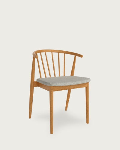 Grey upholstery – Natural oak frame
