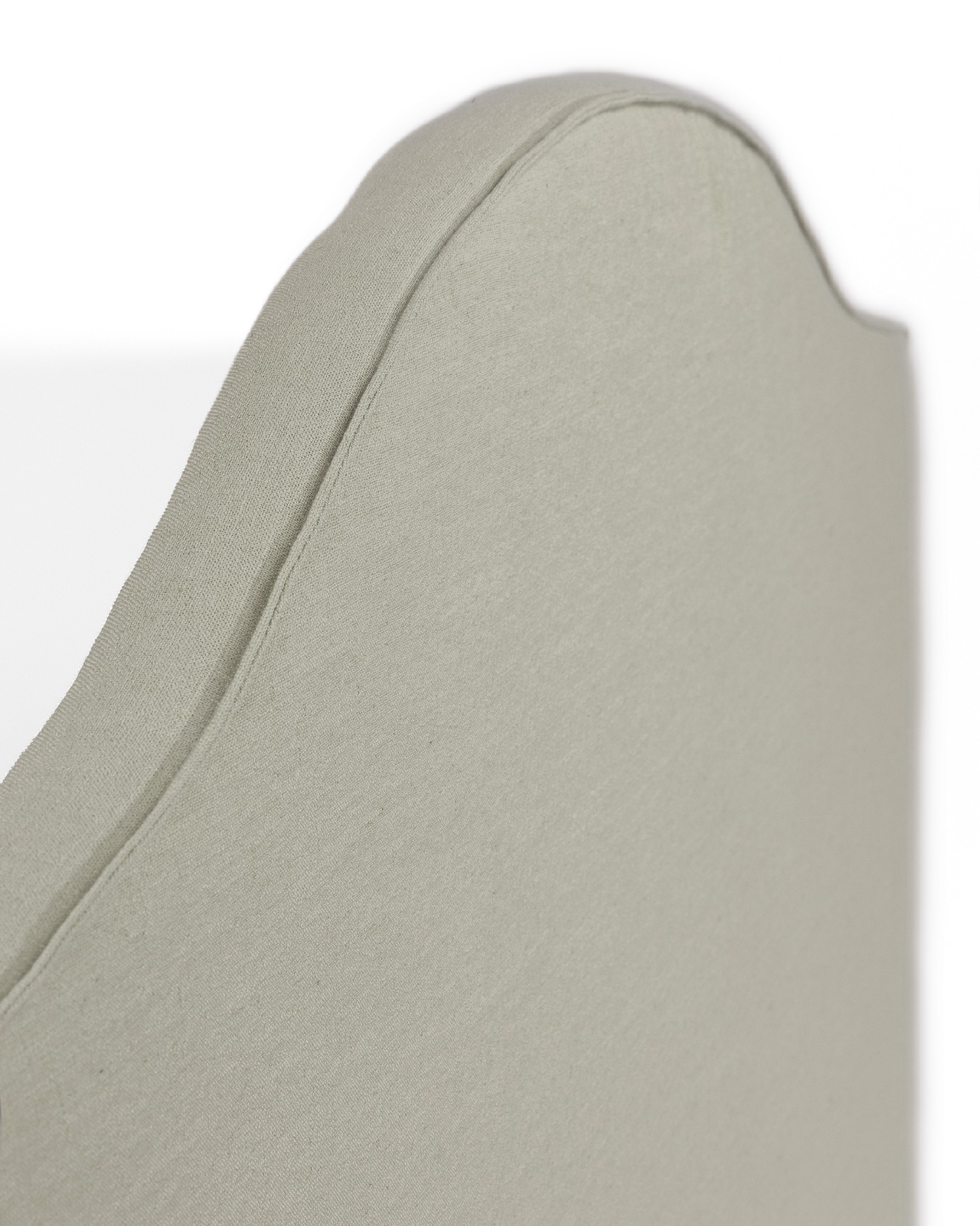 Headboard upholstered 100% linen eucalyptus color Lady 108 x 120 cm
