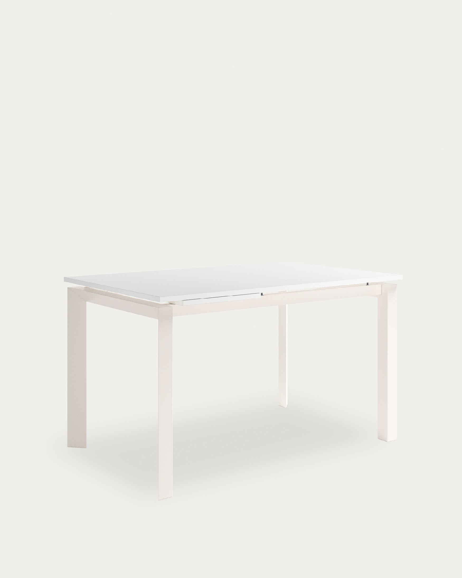 Liguria table extensible with melamine finish white soul and ivory metal structure 140-190 x 90 cm