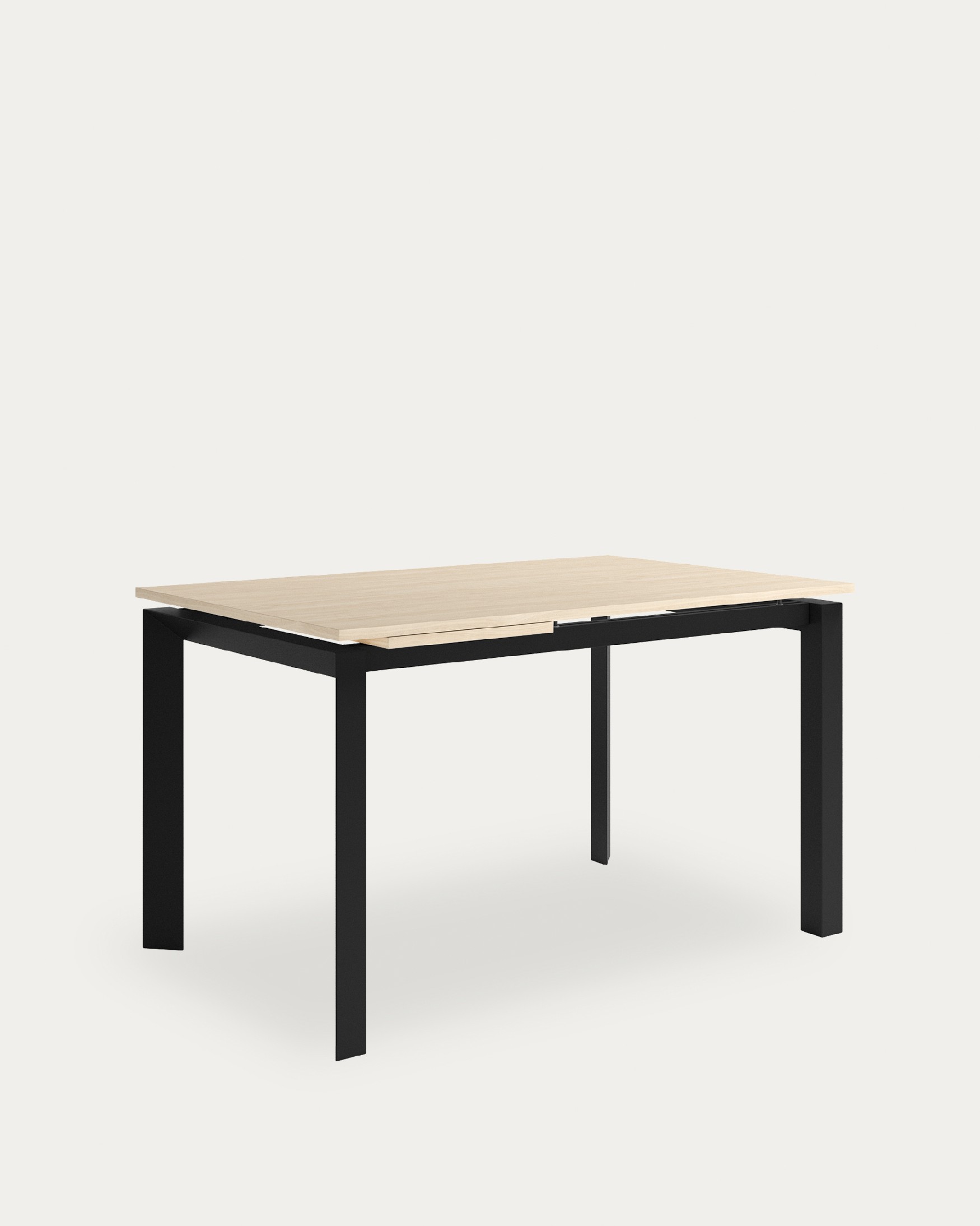 Liguria table extensible with alpin melamine finish and black metal structure 180-230 x 90 cm