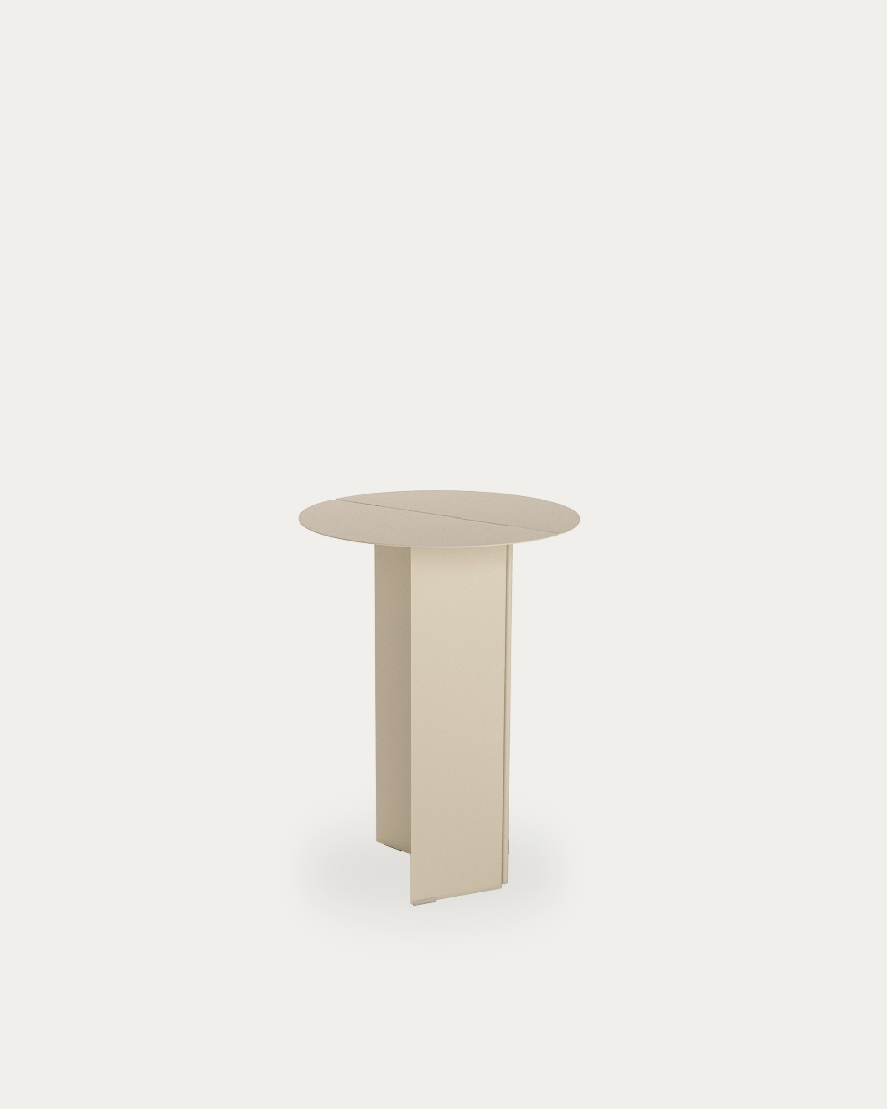 Mesa auxiliar redonda Linux de metal lacado beige Ø 35 cm