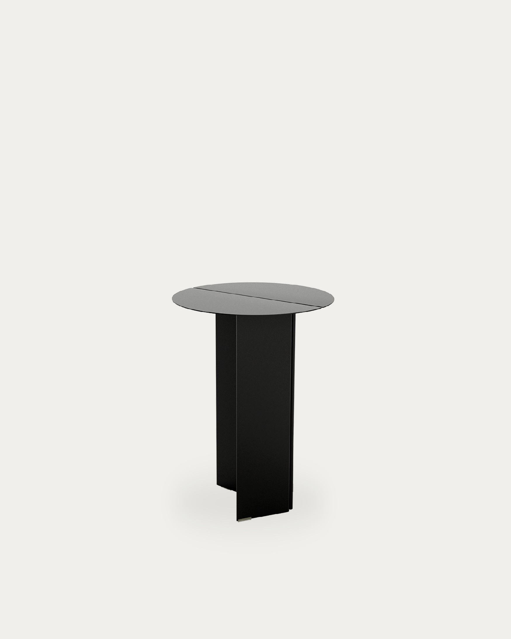 Mesa auxiliar redonda Linux de metal lacado negro Ø 35 cm