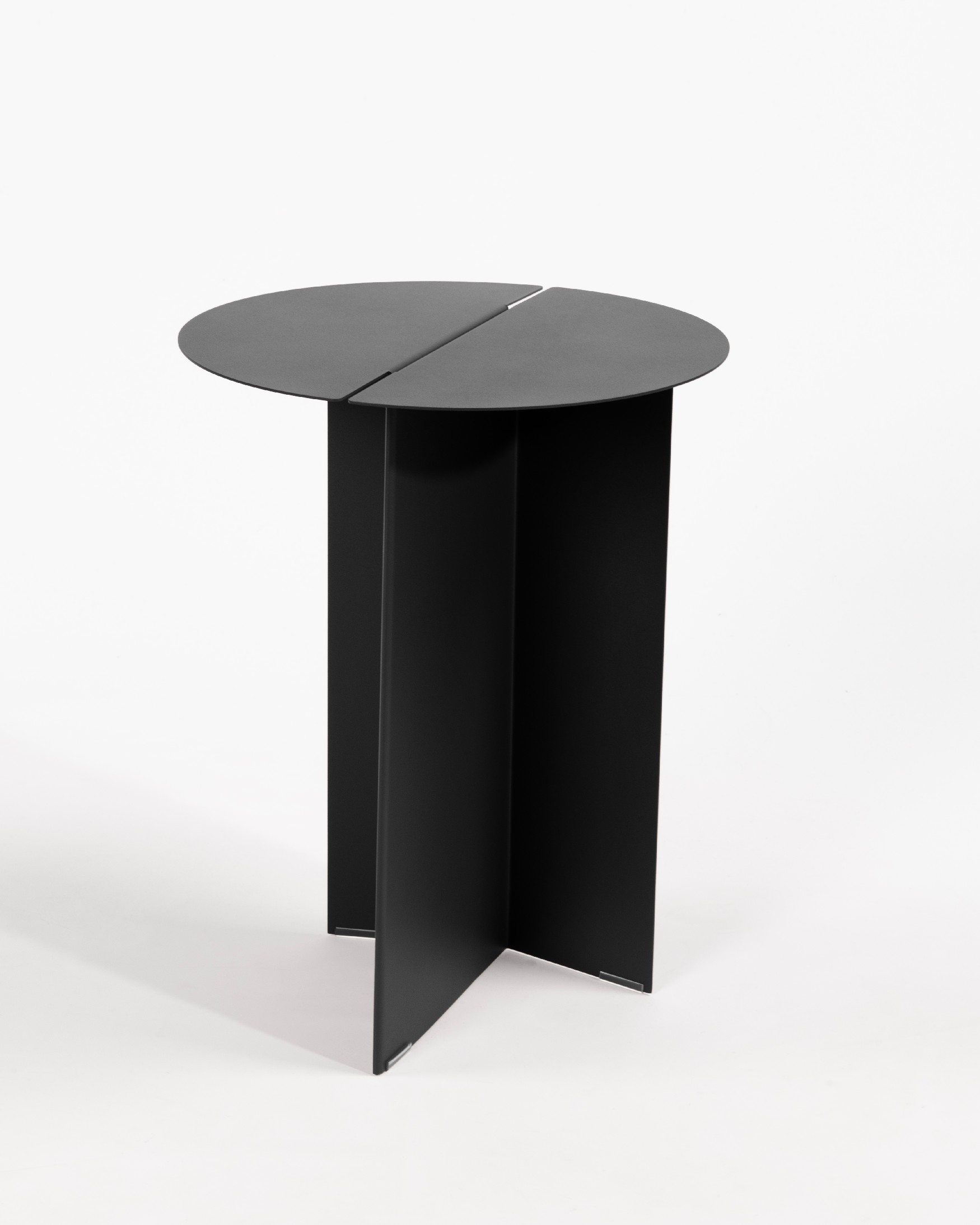 Mesa auxiliar redonda Linux de metal lacado negro Ø 35 cm