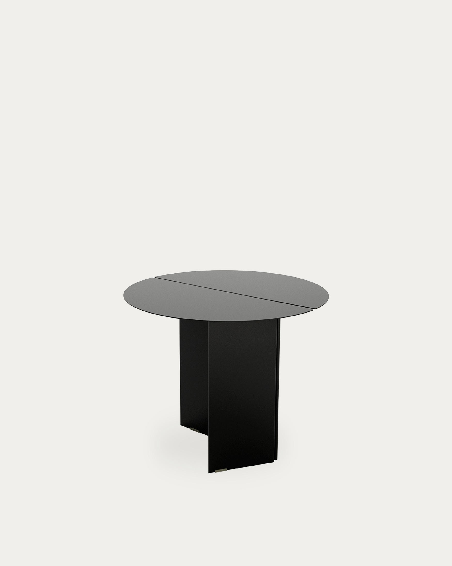 Mesa auxiliar redonda Linux de metal lacado negro Ø 50 cm