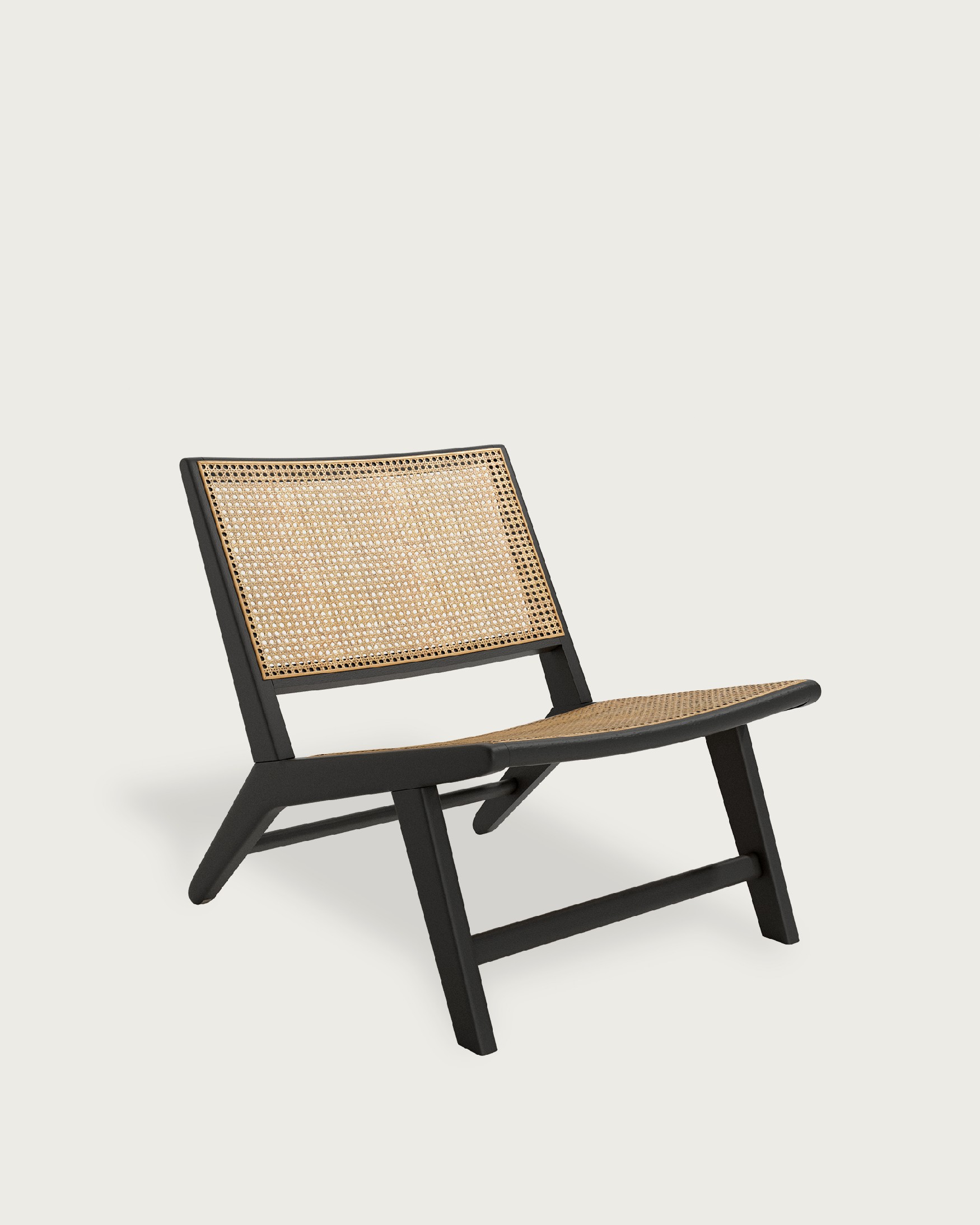Liria armchair made of rattan with a black ash finish
