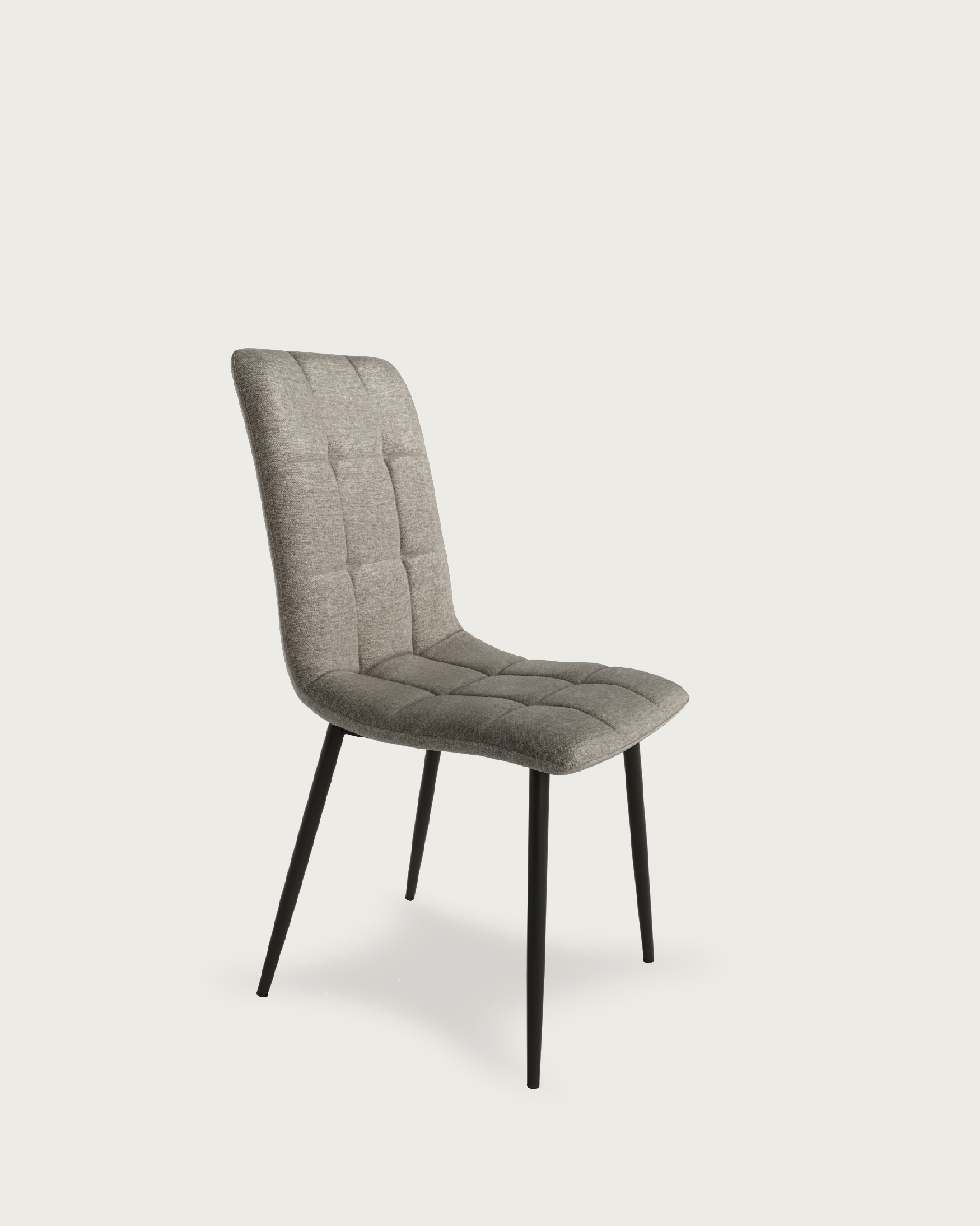 Silla Lisboa con tapizado gris-10 y patas metálicas negras