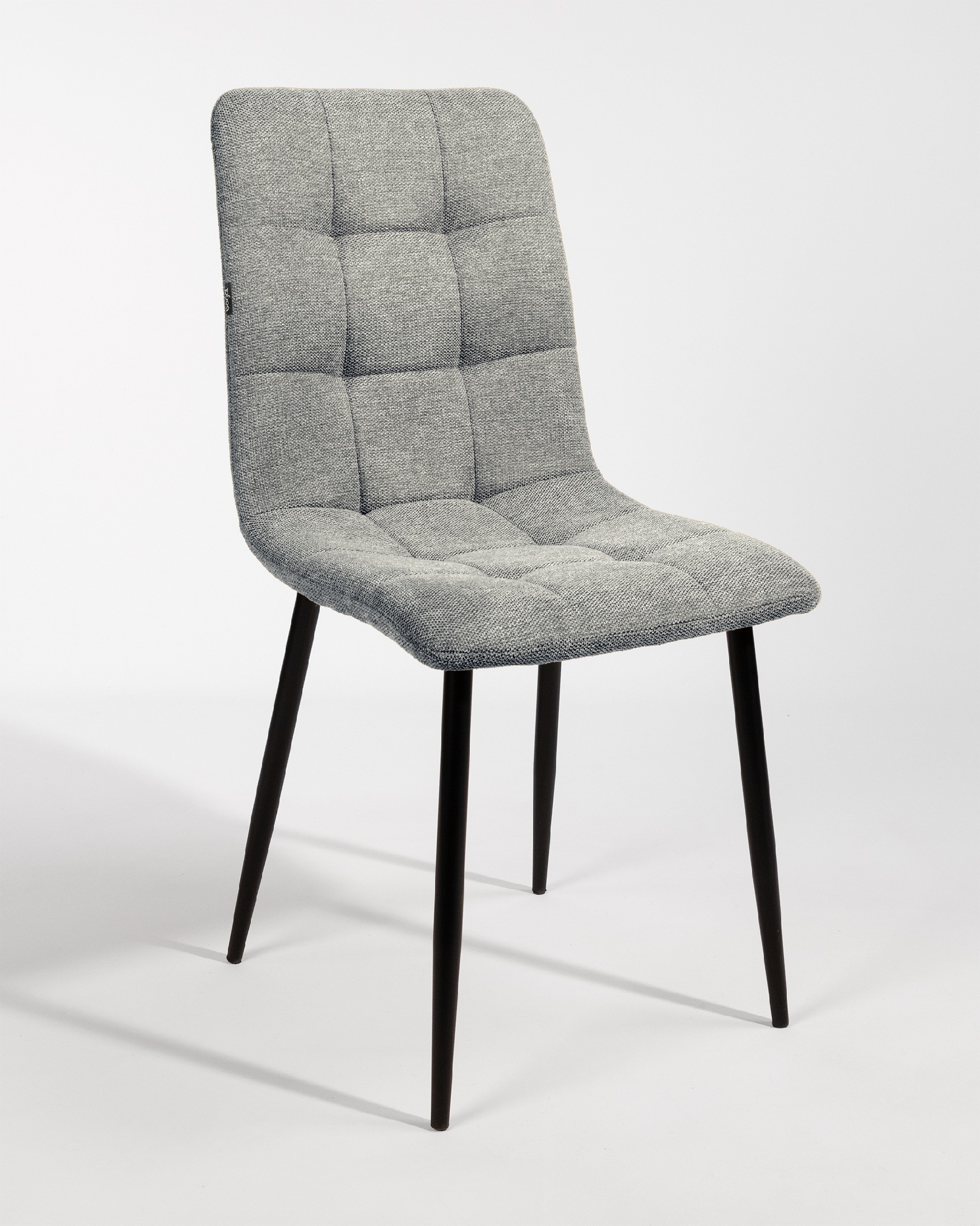 Silla Lisboa con tapizado gris-10 y patas metálicas negras