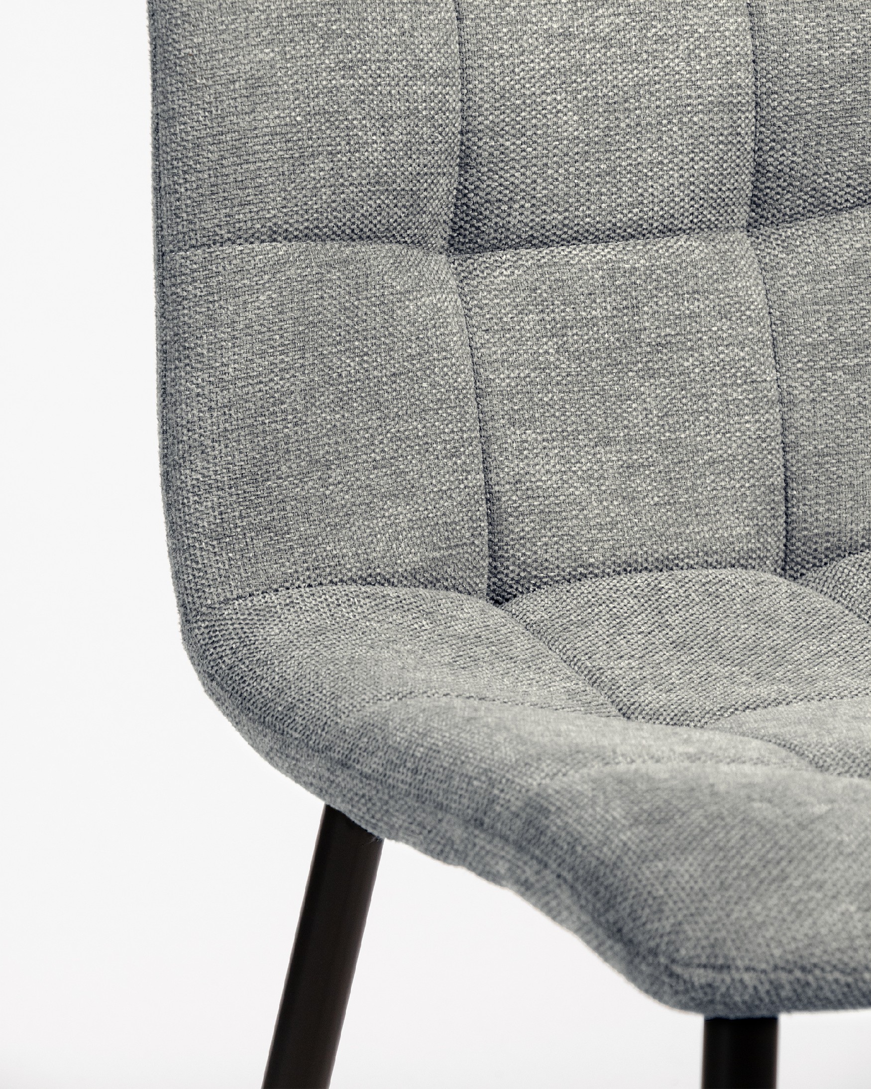 Silla Lisboa con tapizado gris-10 y patas metálicas negras
