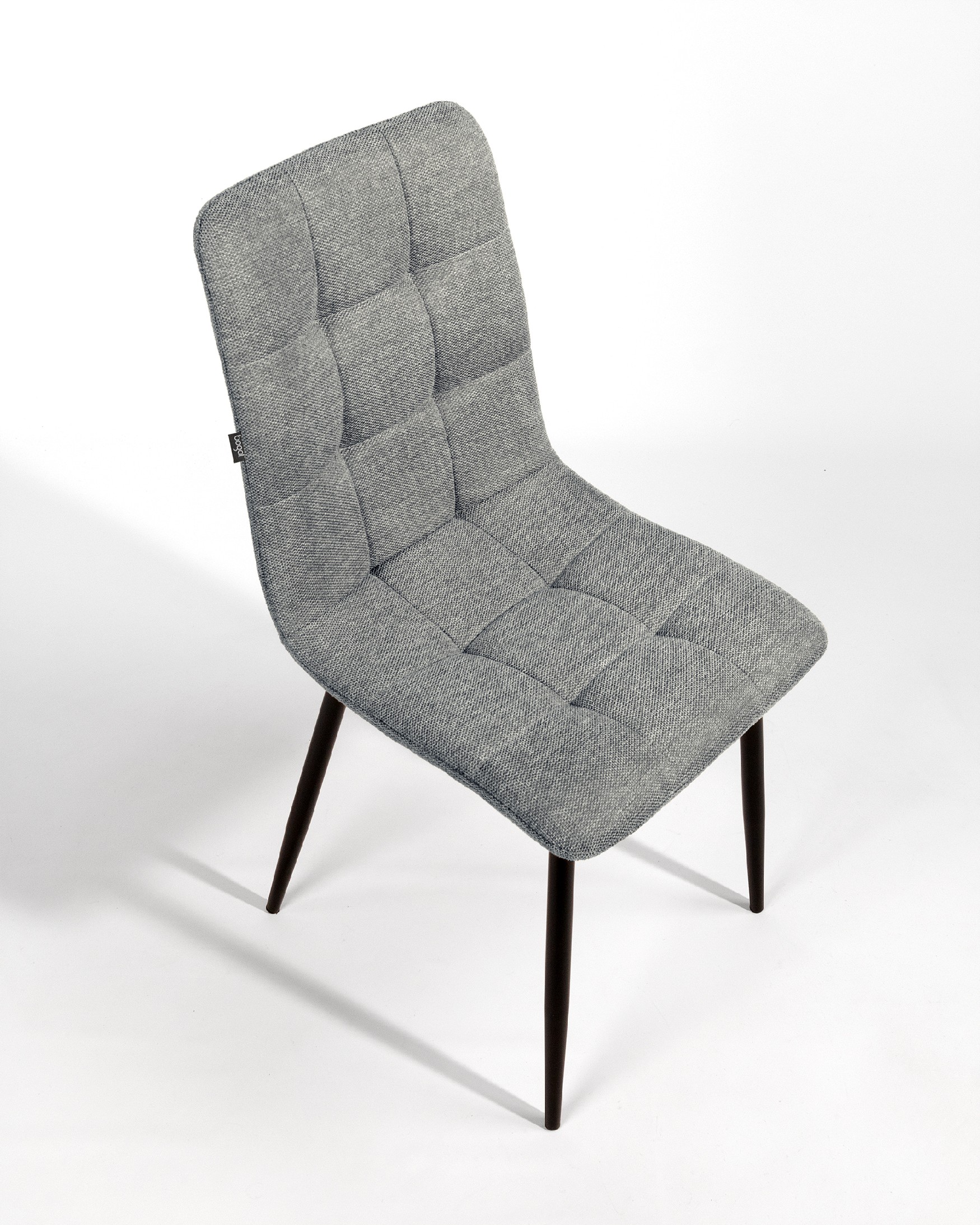 Silla Lisboa con tapizado gris-10 y patas metálicas negras