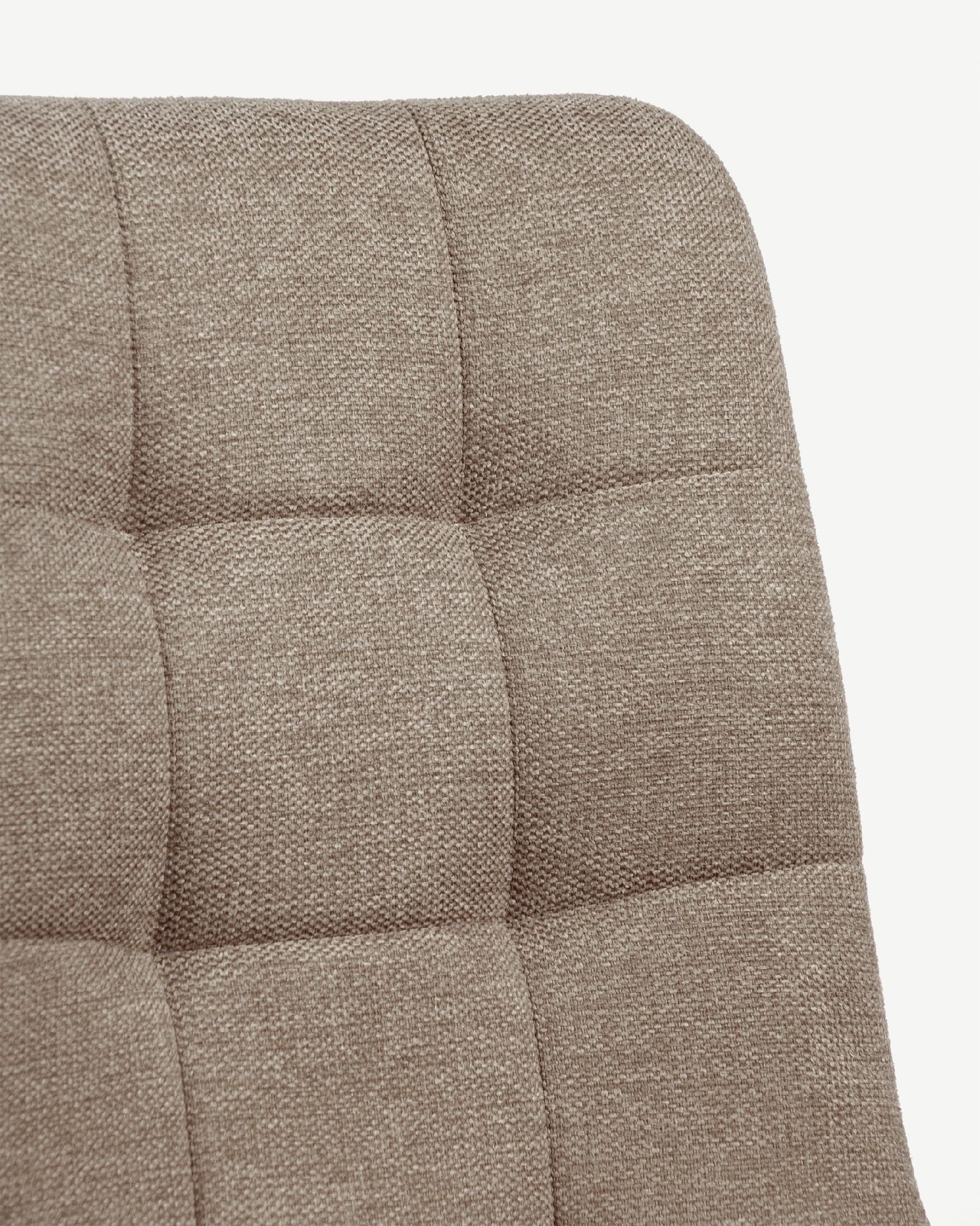 Lisbon chair with brown upholstery and black metal legs