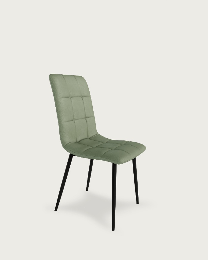 Chaise Lisbonne avec tapisserie mousse et pieds métalliques noirs