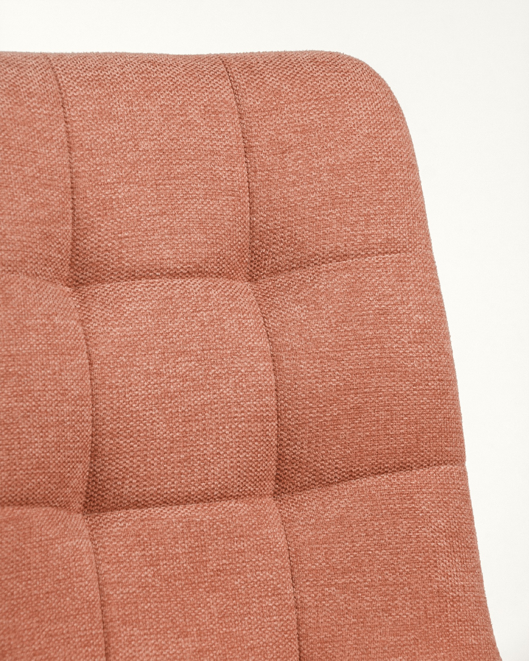 Lisbon chair with salmon upholstery and black metal legs