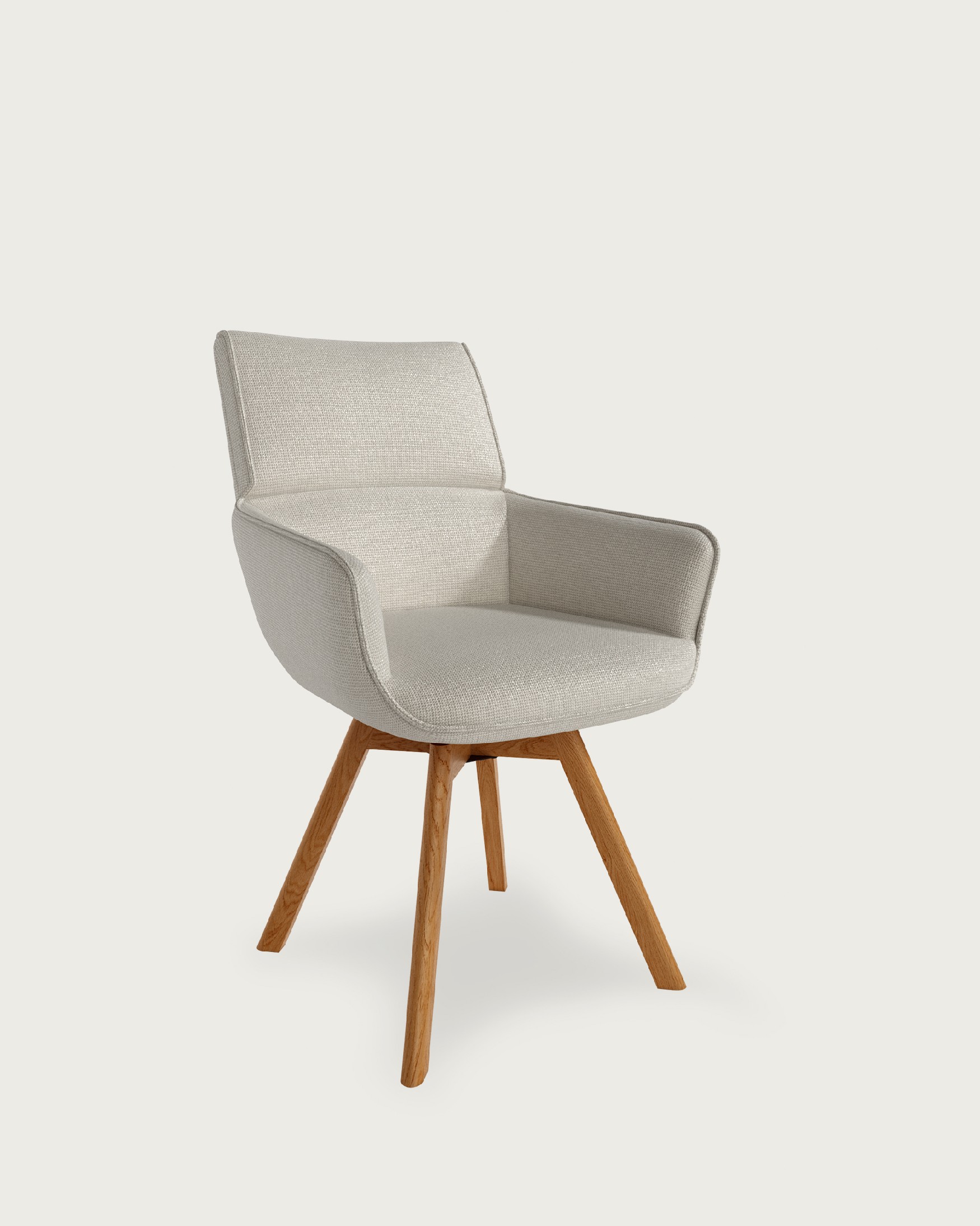 Silla Liverpool con tapizado perla y patas de madera