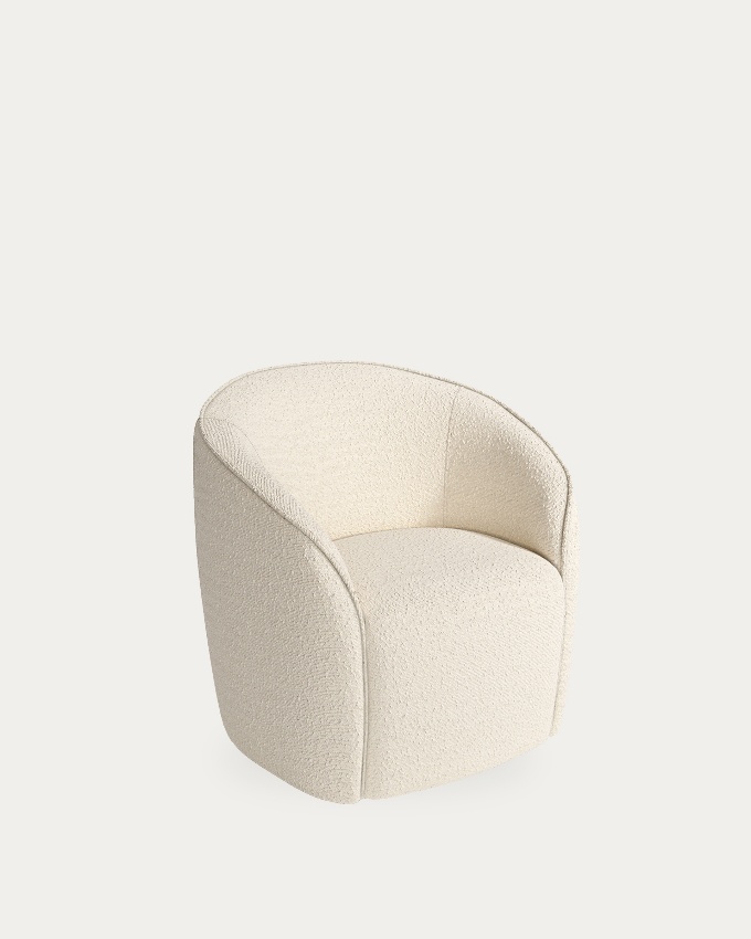 Loto armchair with lamb color upholstery