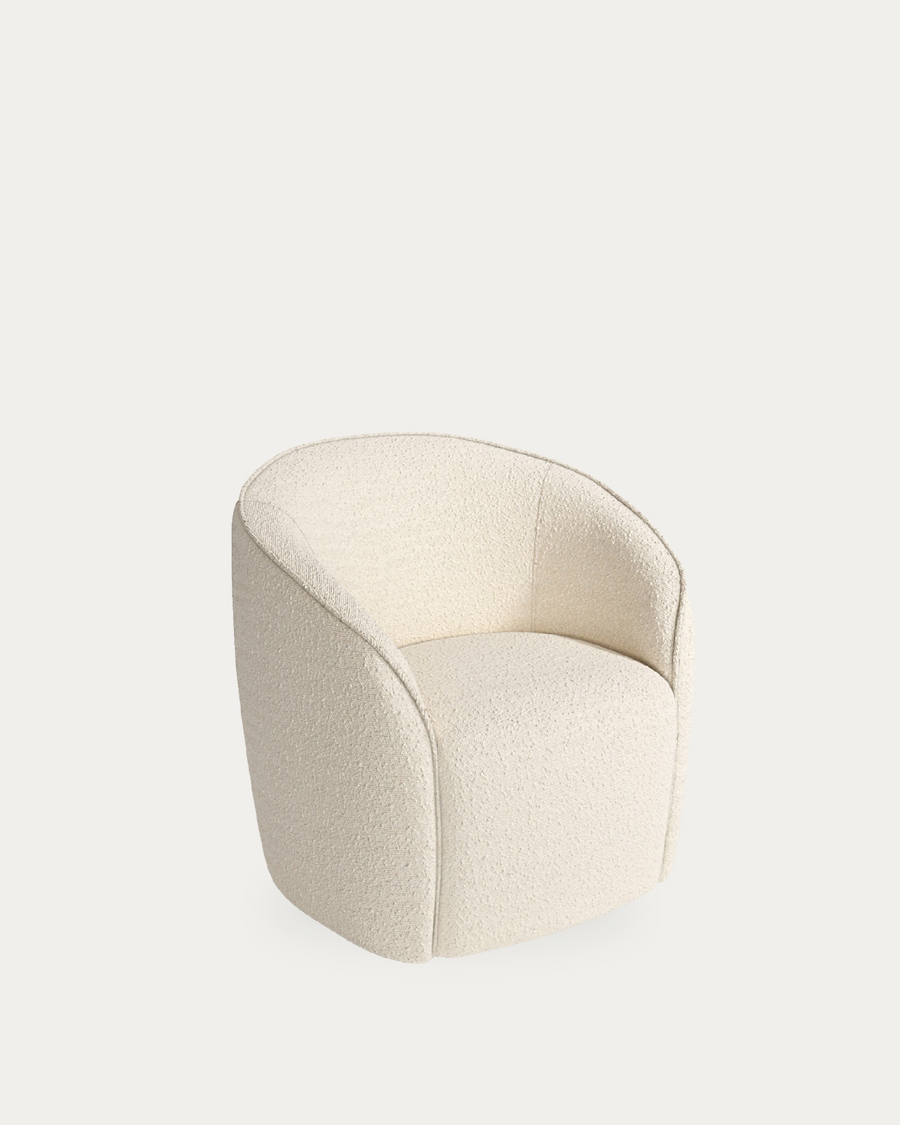 Loto armchair with lamb color upholstery