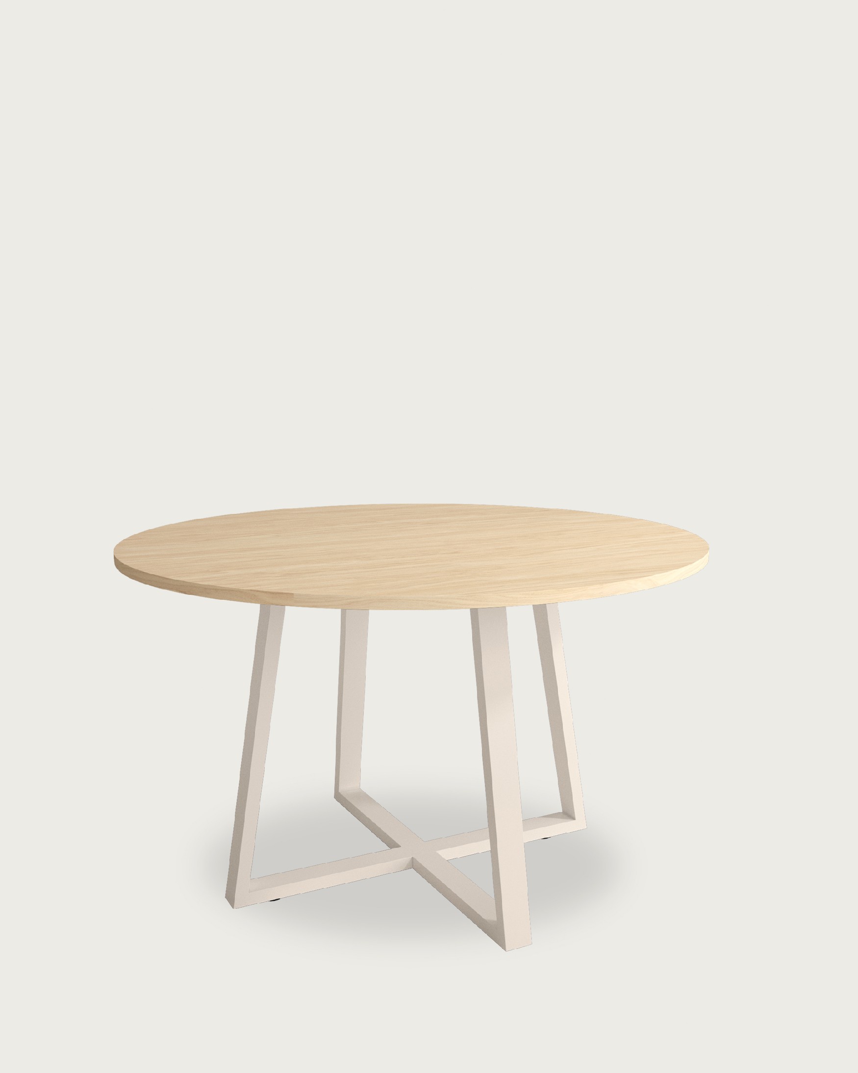 Lugano round table with alpine melamine top and ivory metal leg Ø 120 cm